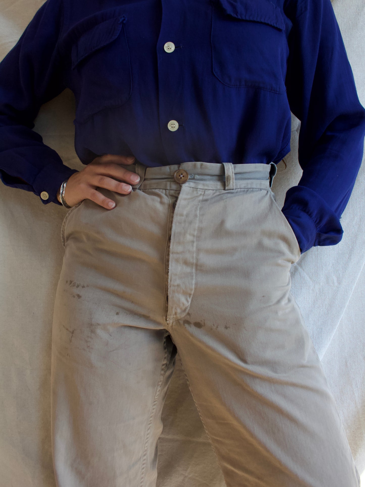 1940s Ombrè Button Fly Chinos