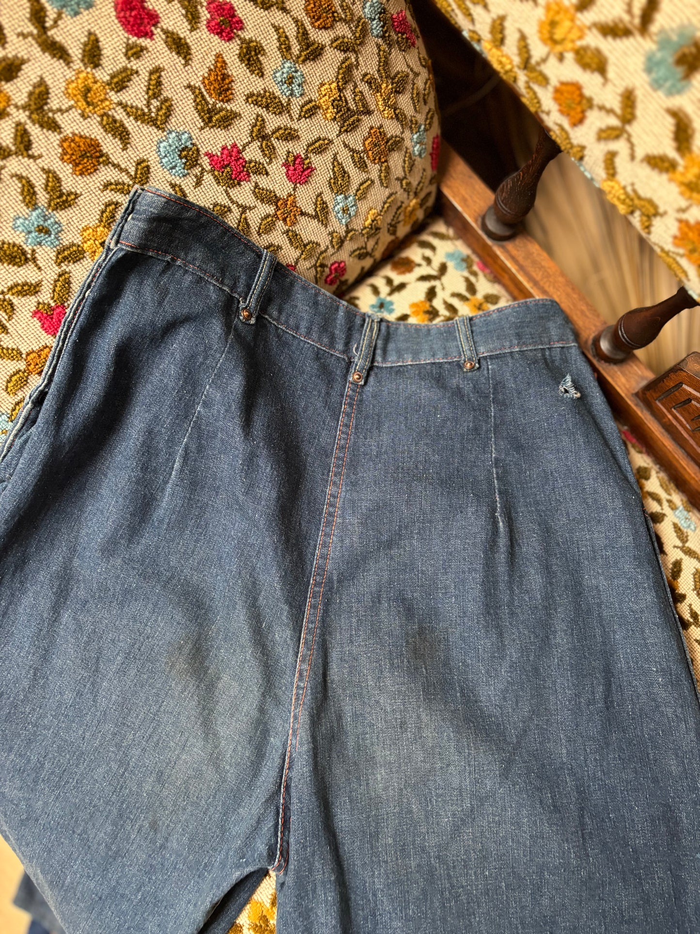 1950s Side Button/ Snap Worn In Jeans