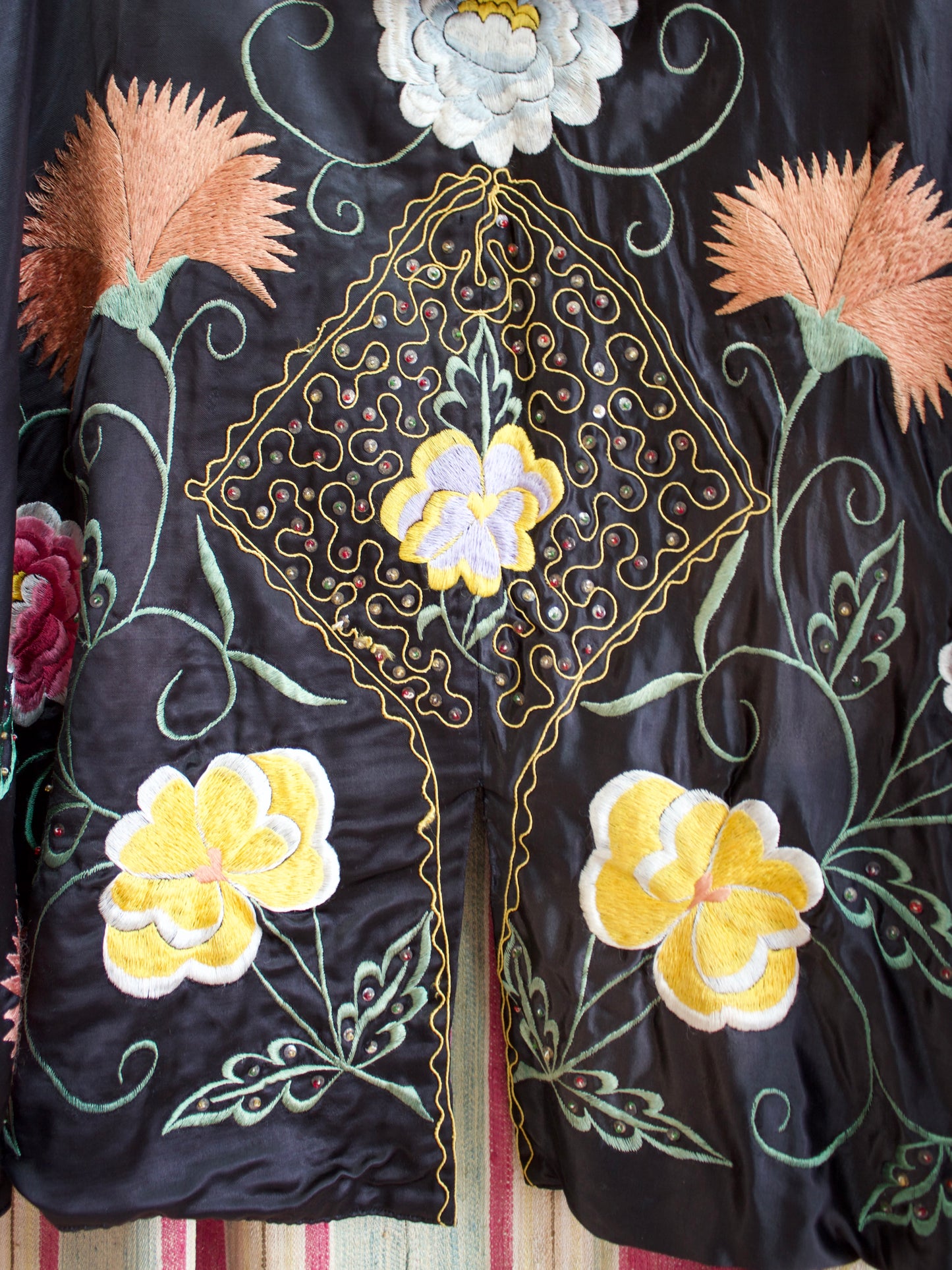 1940s Densely Embroidered Satin Matador / Toreador Cape
