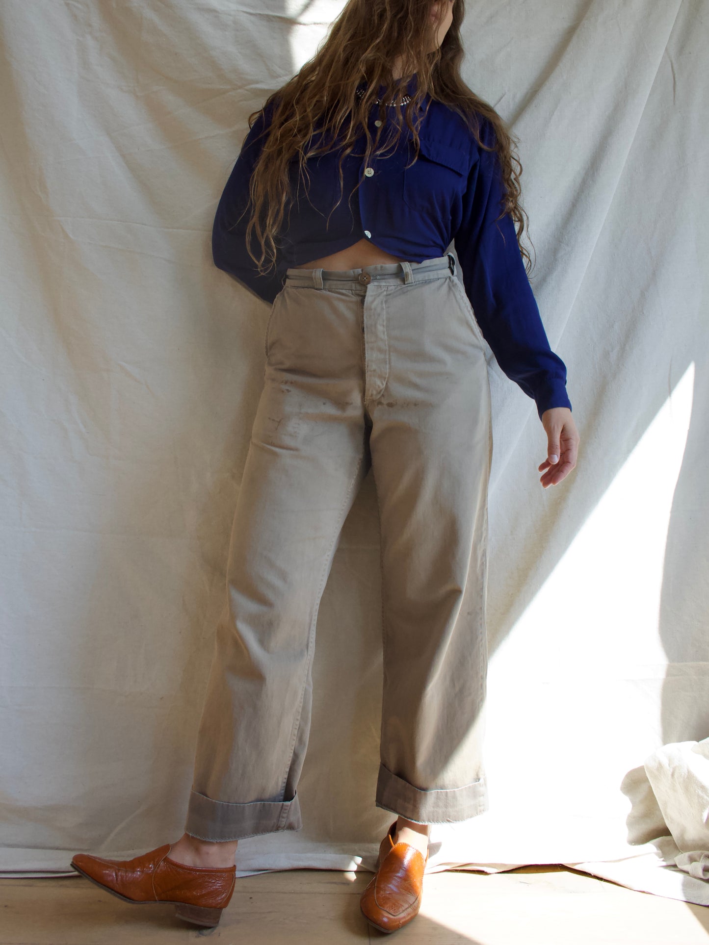 1940s Ombrè Button Fly Chinos