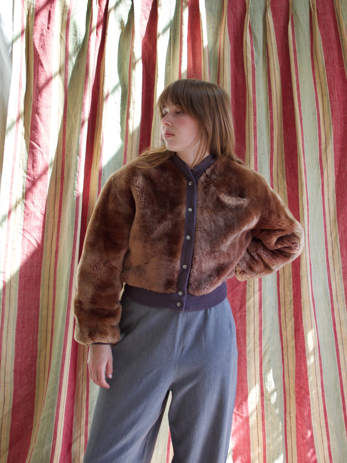 Rare 1940s/1950s "Eilers Furriers" Sheared Fur Cropped Jacket