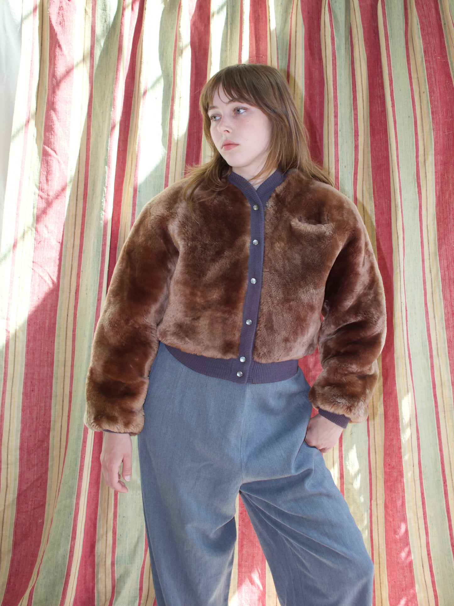 Rare 1940s/1950s "Eilers Furriers" Sheared Fur Cropped Jacket