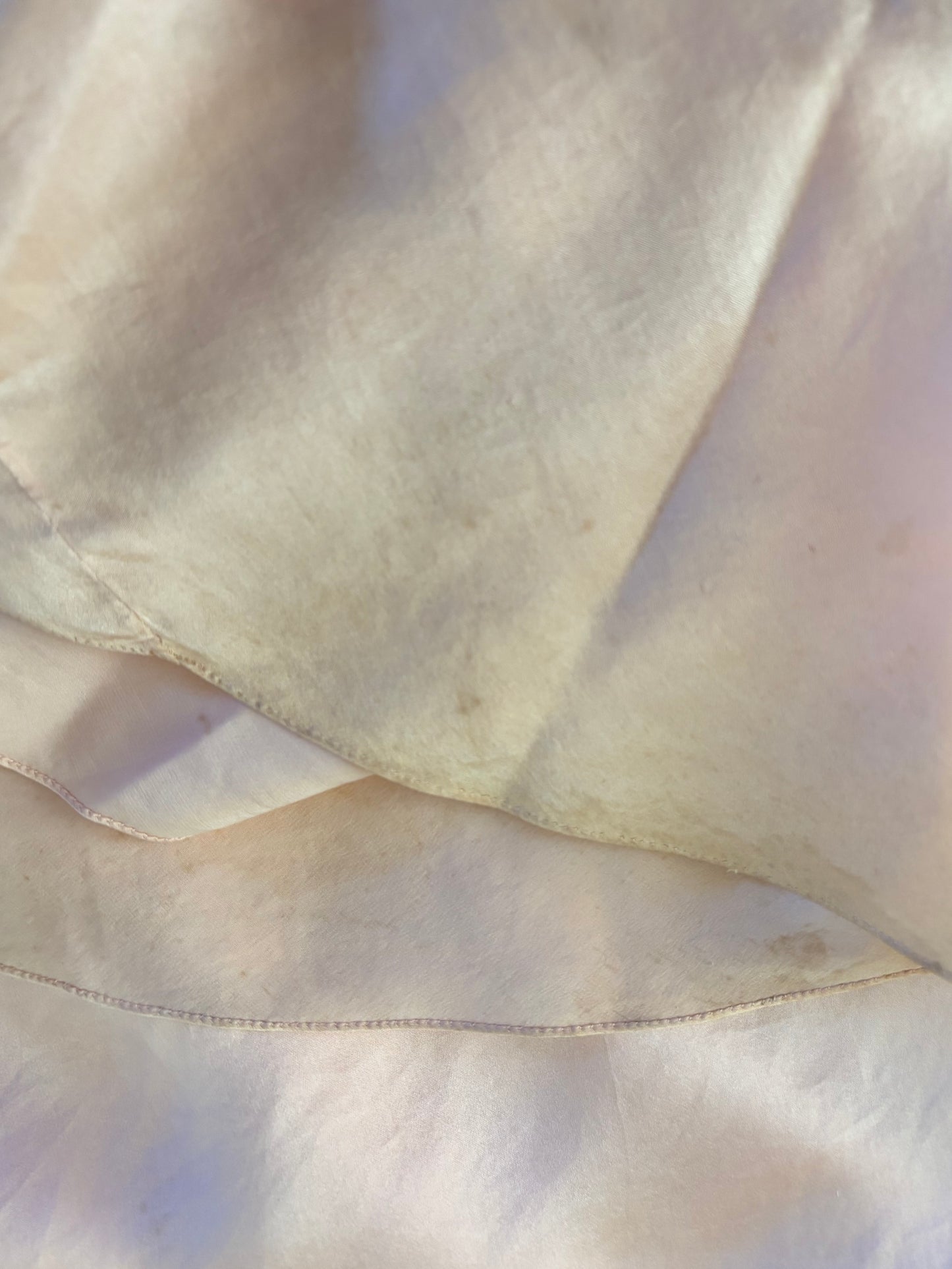 1930s Hand Sewn Woven Strap Bias Cut Silk Midriff Detail Slip Dress