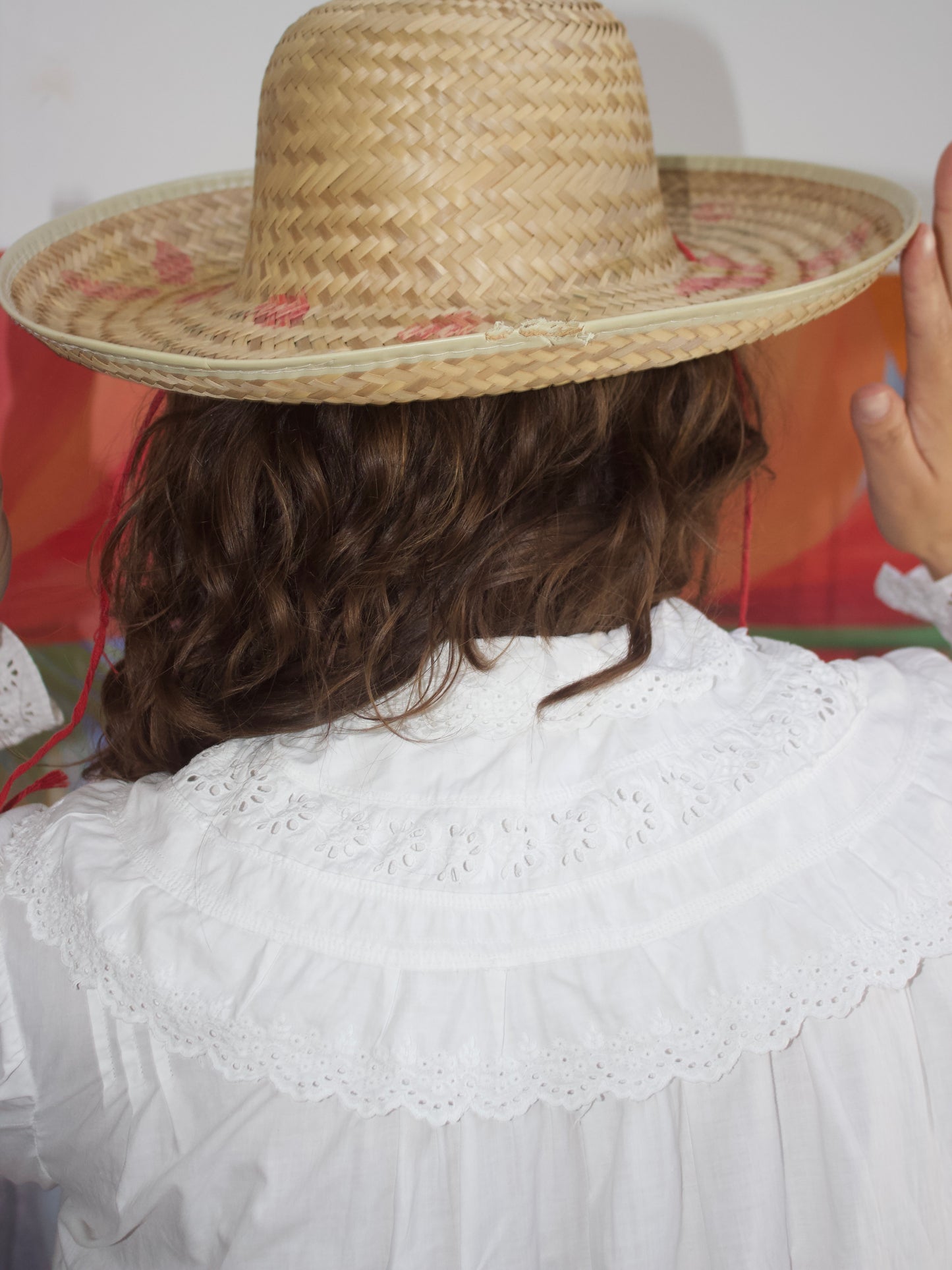 1920s/1930s Eyelet Cotton Bell Sleeve Folk Blouse