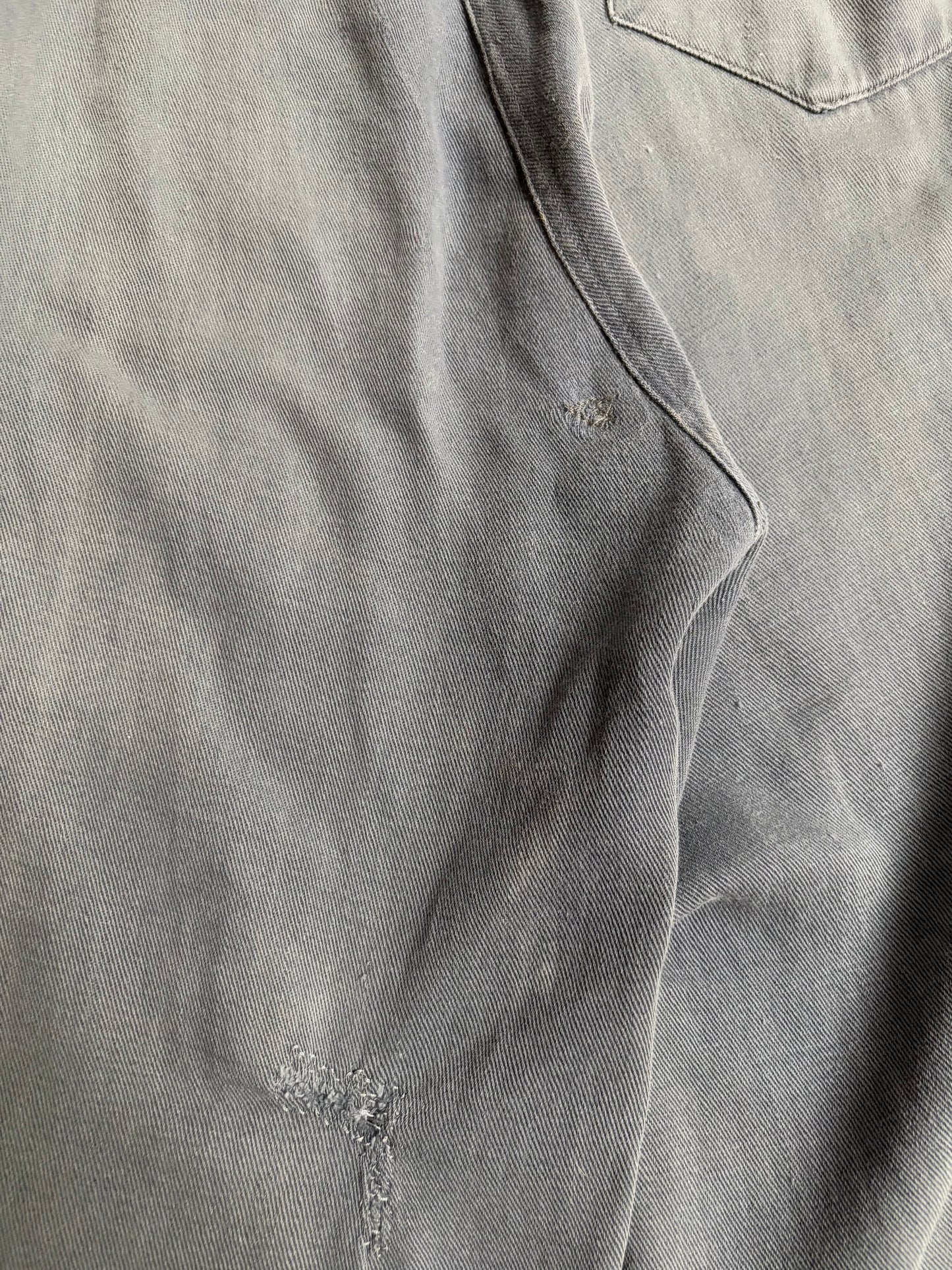 1930s Indigo Side Button Cotton Twill Pants