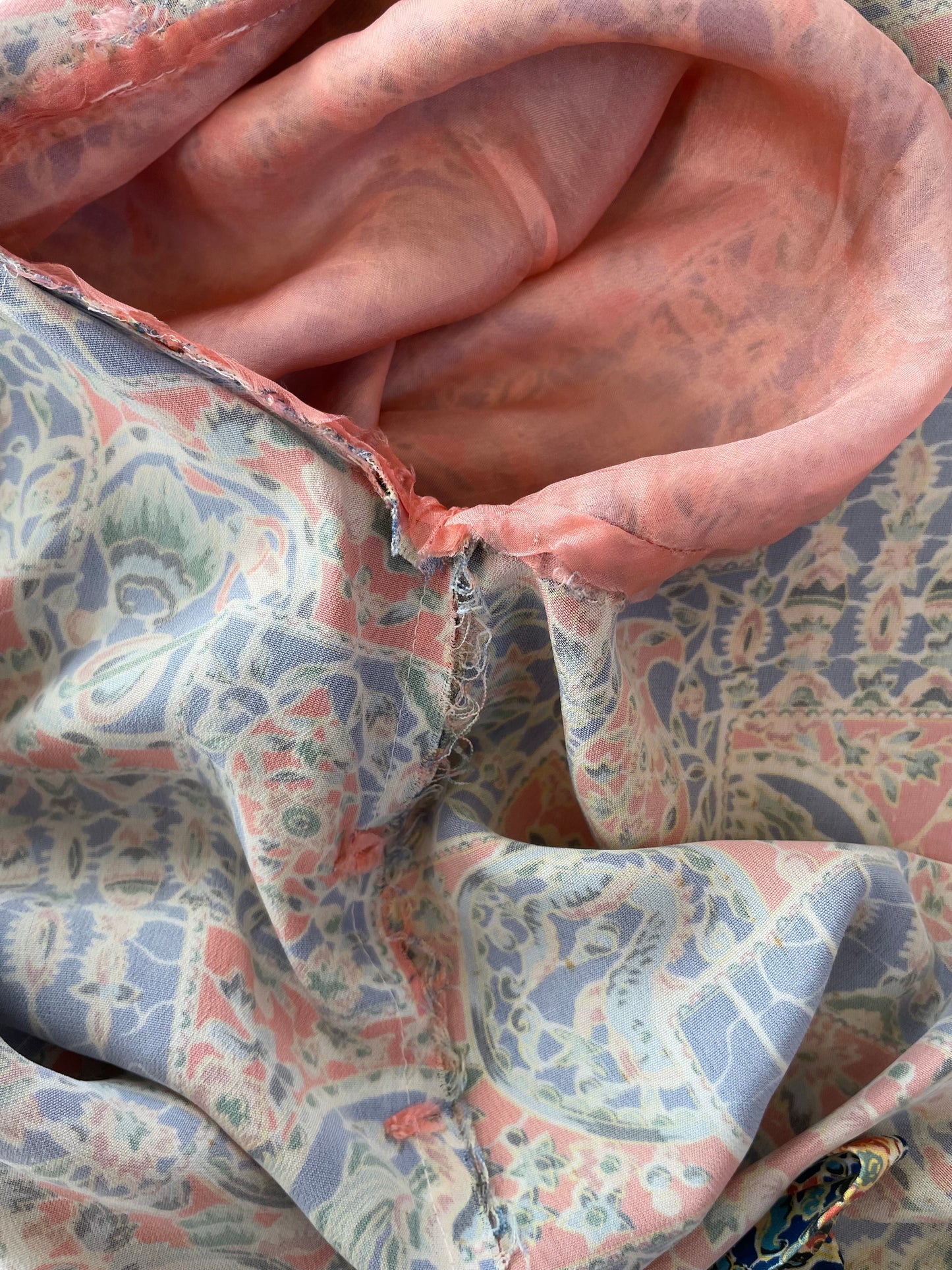 1920s Silk Crepe Japanese Trumpet Sleeve Tunic Style Robe