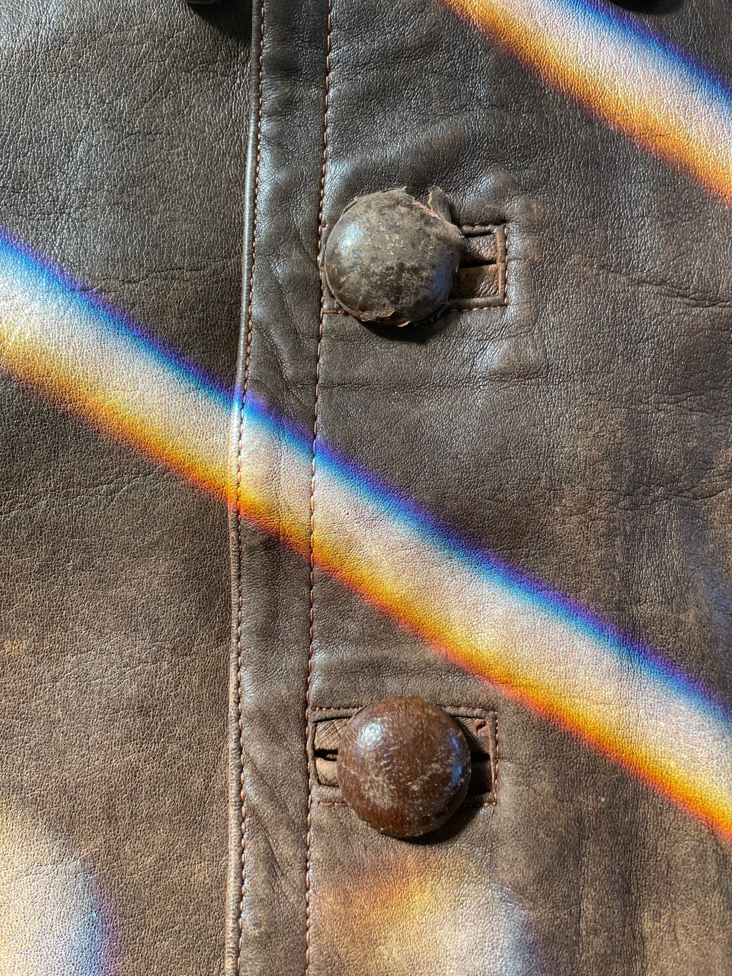 Rare 1940s Spanish Leather Side-Cinch Motorcyclist Jacket