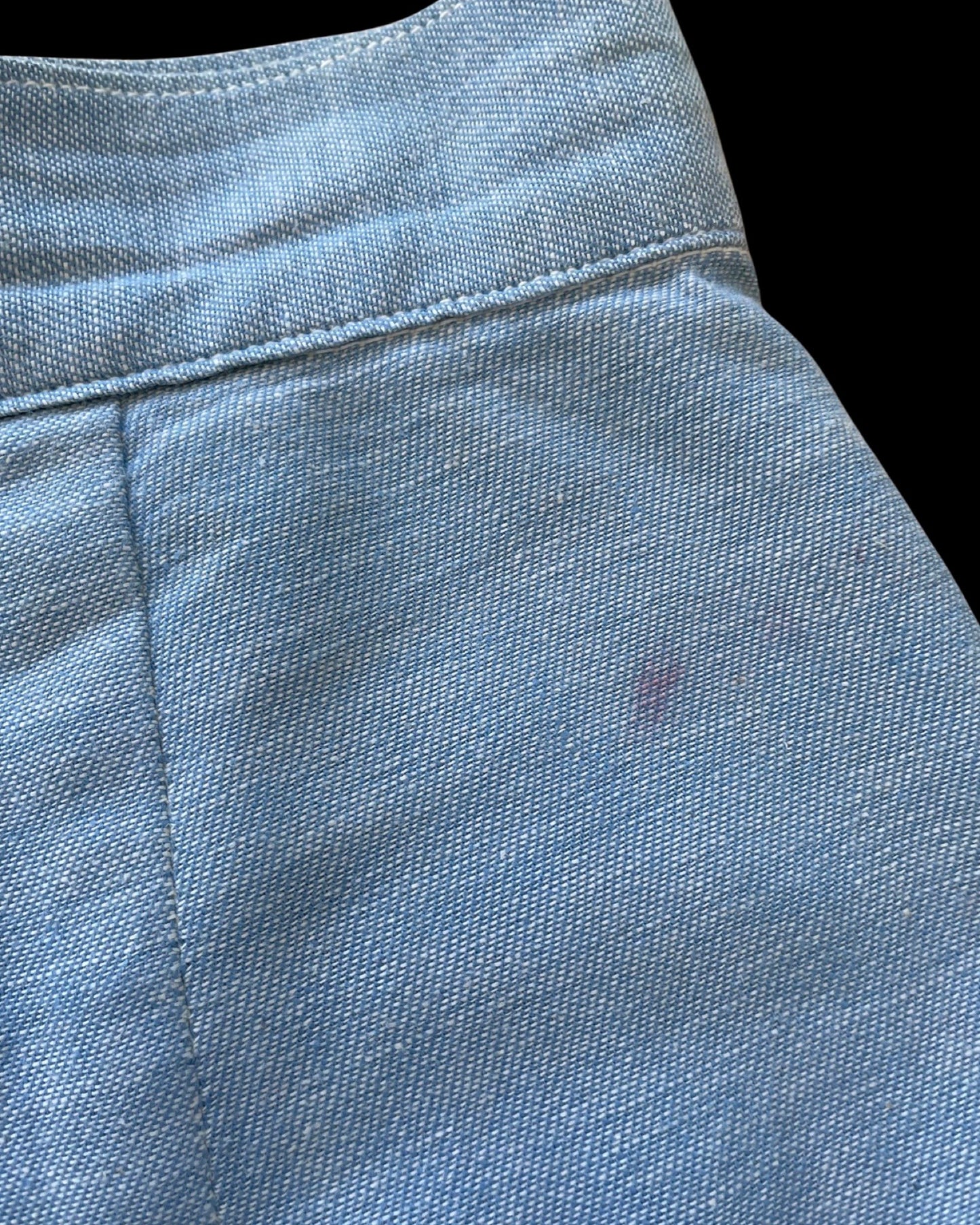 1940s Chambray Side Button Drill Shorts