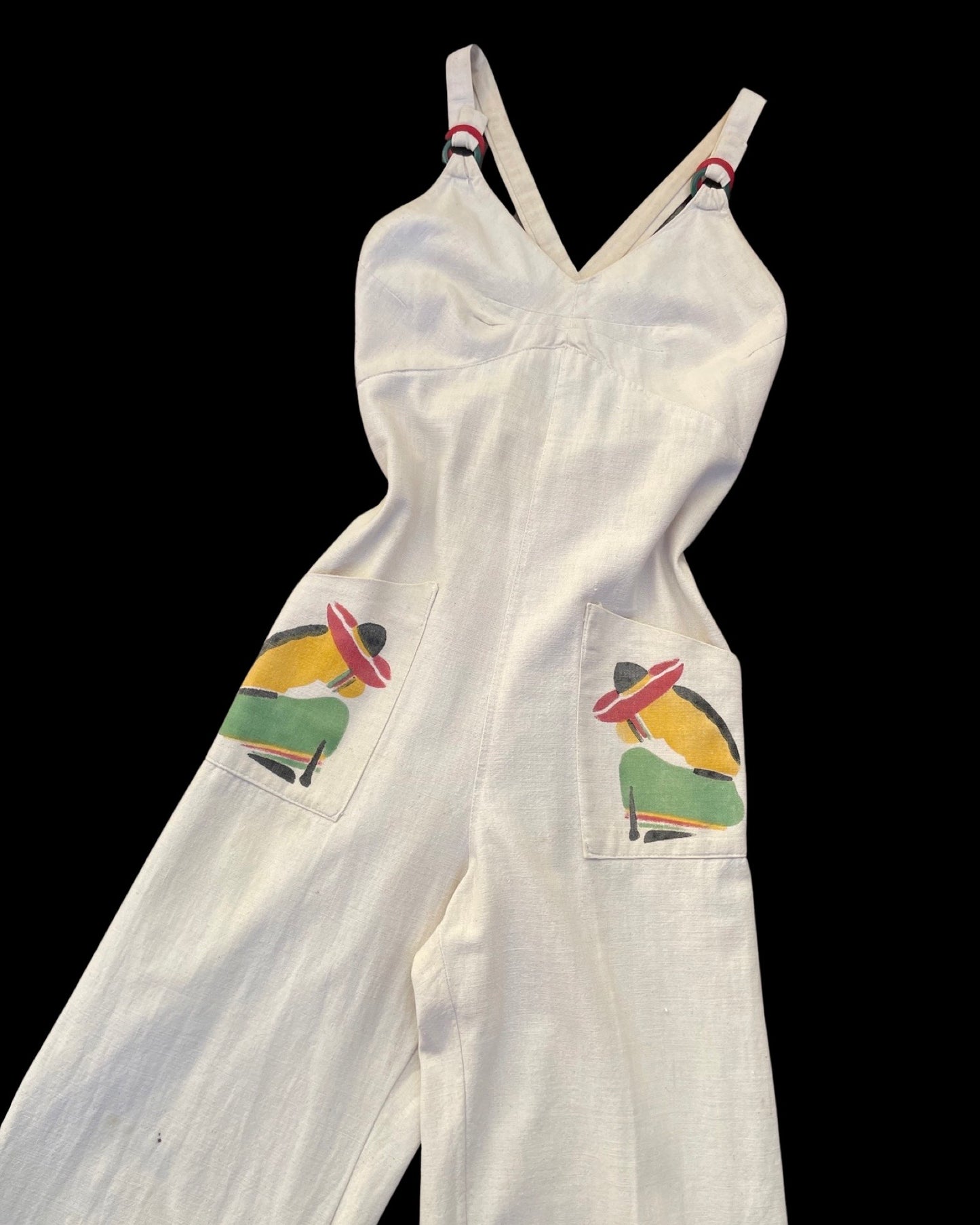 1930s Cotton Linen Ladies Overalls
