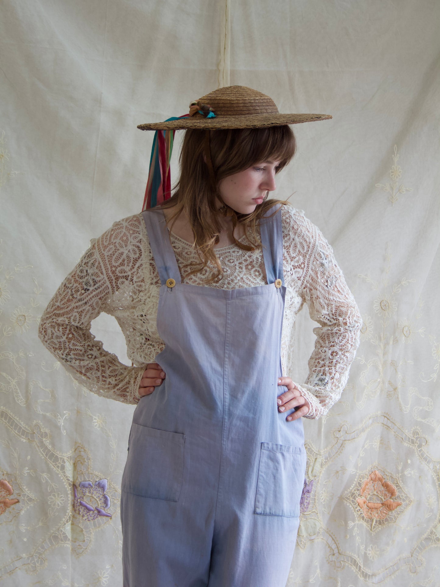 1940s Women’s Land Army Sunfaded Cotton Workwear Overalls