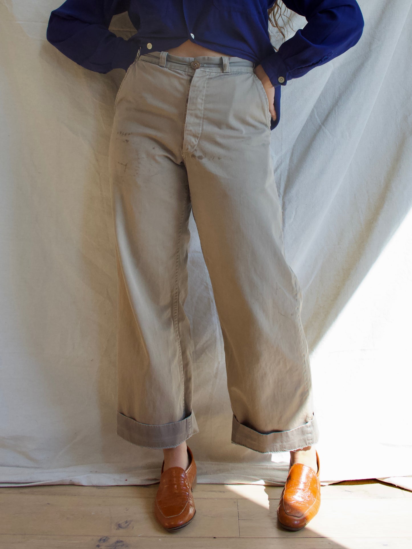 1940s Ombrè Button Fly Chinos