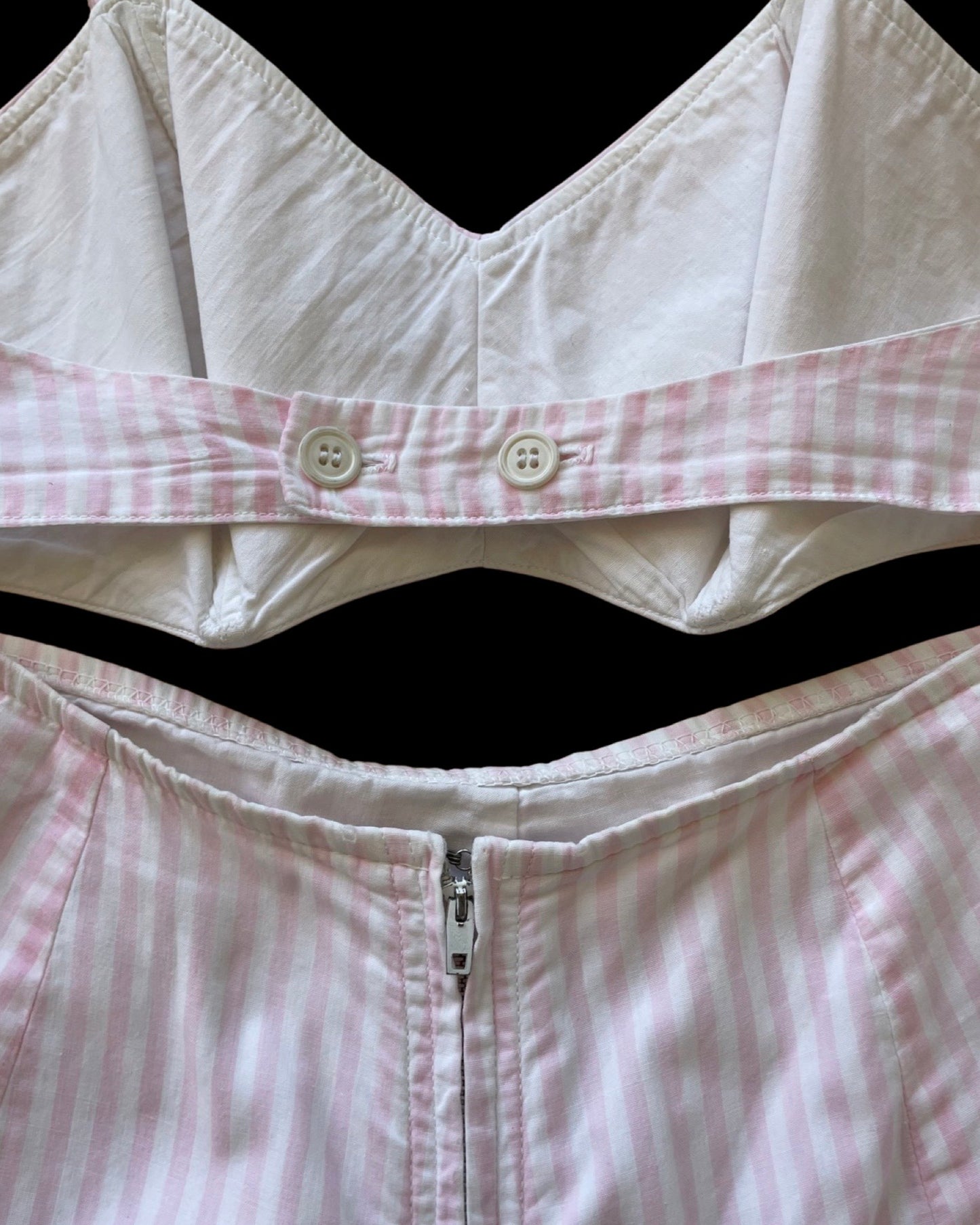 1950s Candy Striped 2-Piece Halter Swim/Play Suit