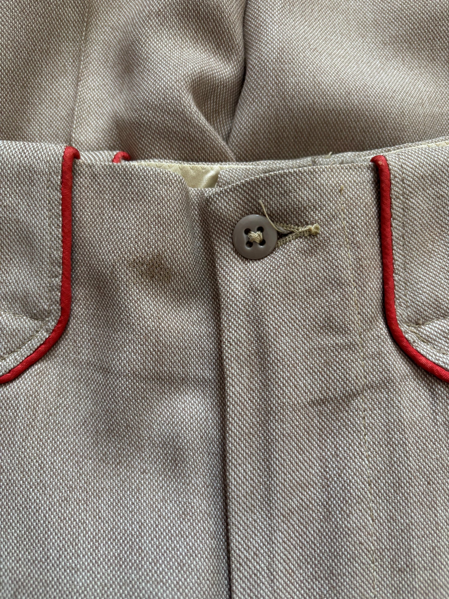 Rare 1940s Levis Shorthorn Gabardine Western Pants Red Piping