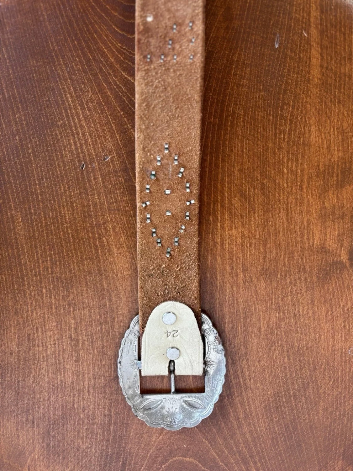 1950s Studded Western "Portland" Jeweled Painted Leather Belt
