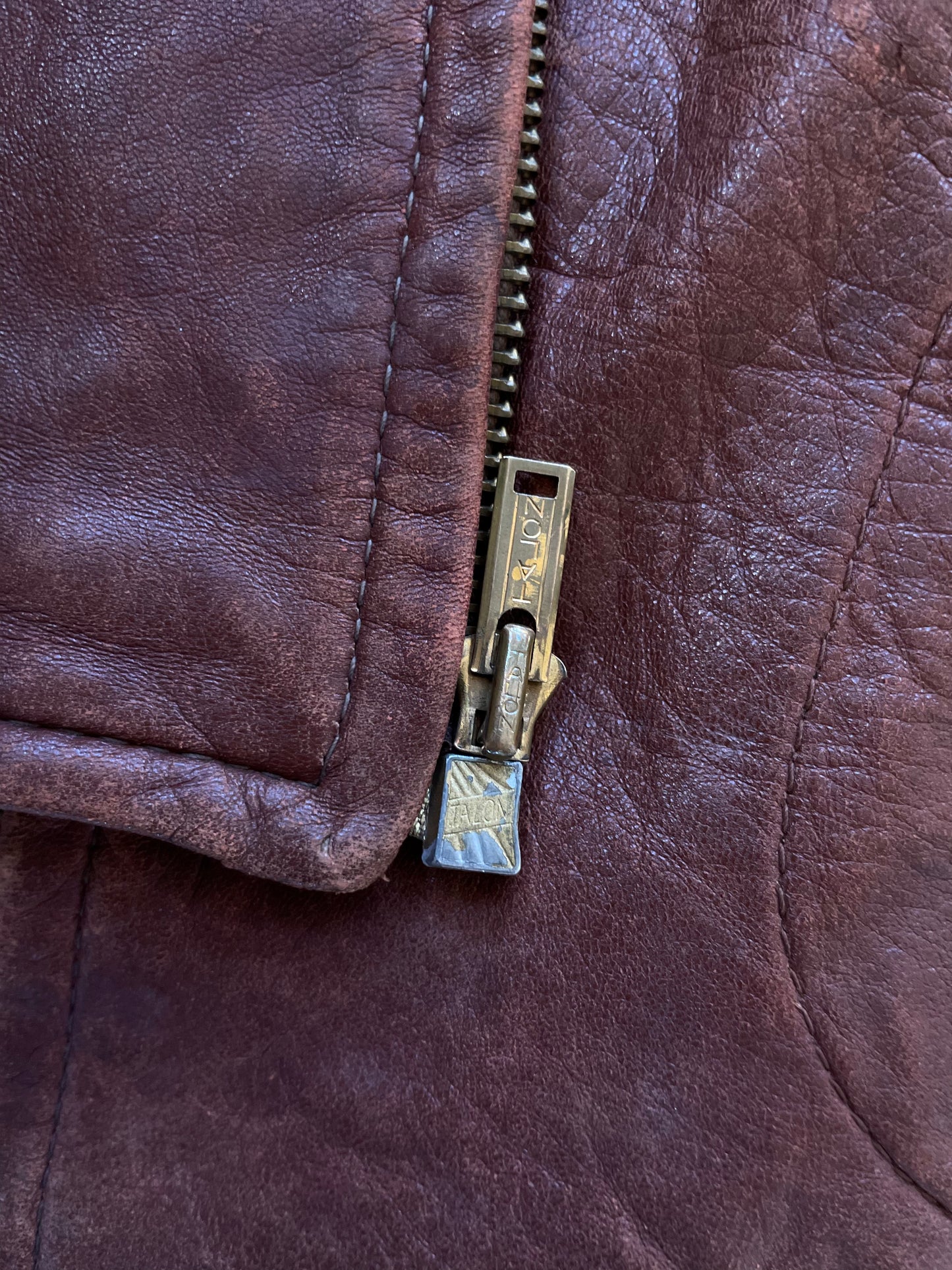 1930s-1940s Two Tone Flannel Lined Leather & Suede Side Cinch Jacket