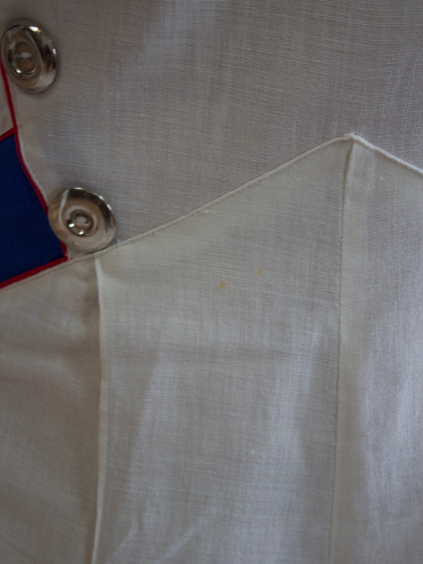 Rare 1930s Tri-Tone Cotton Side Button Beach Pajamas / Overalls w* Side Cinch