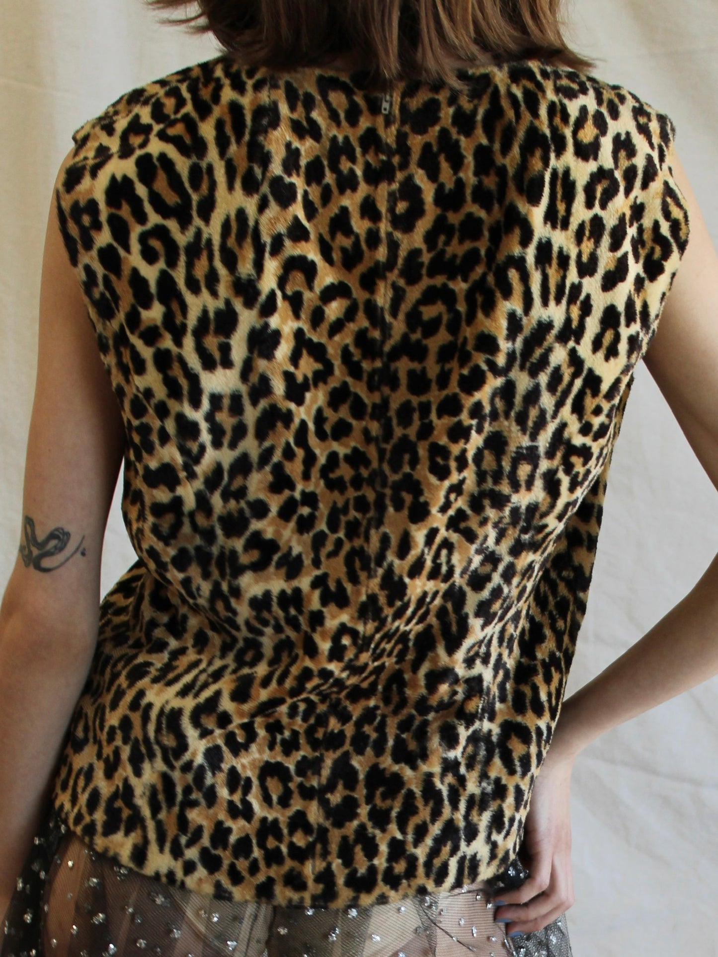 Late 1950s Chetah Print Faux Fur Vest