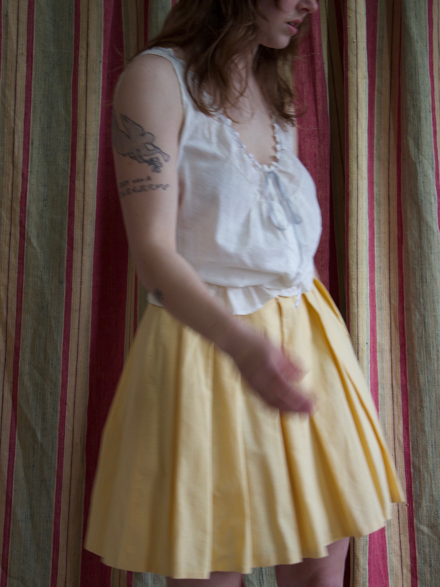 1940s Butter Yellow Pleated Sportswear Shorts