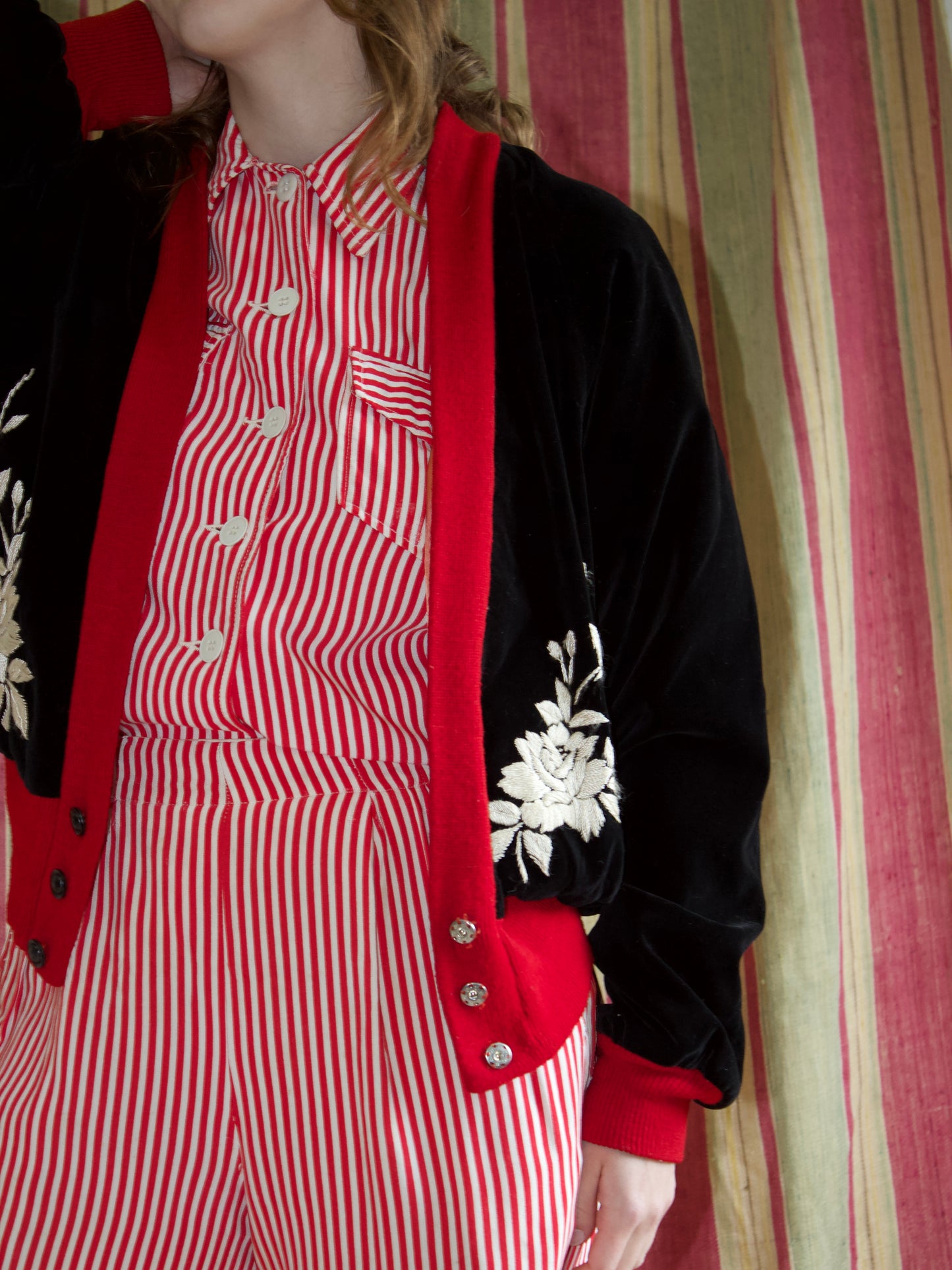 1950s Yokohama Japanese Velveteen Rib Knit Souvenir Jacket