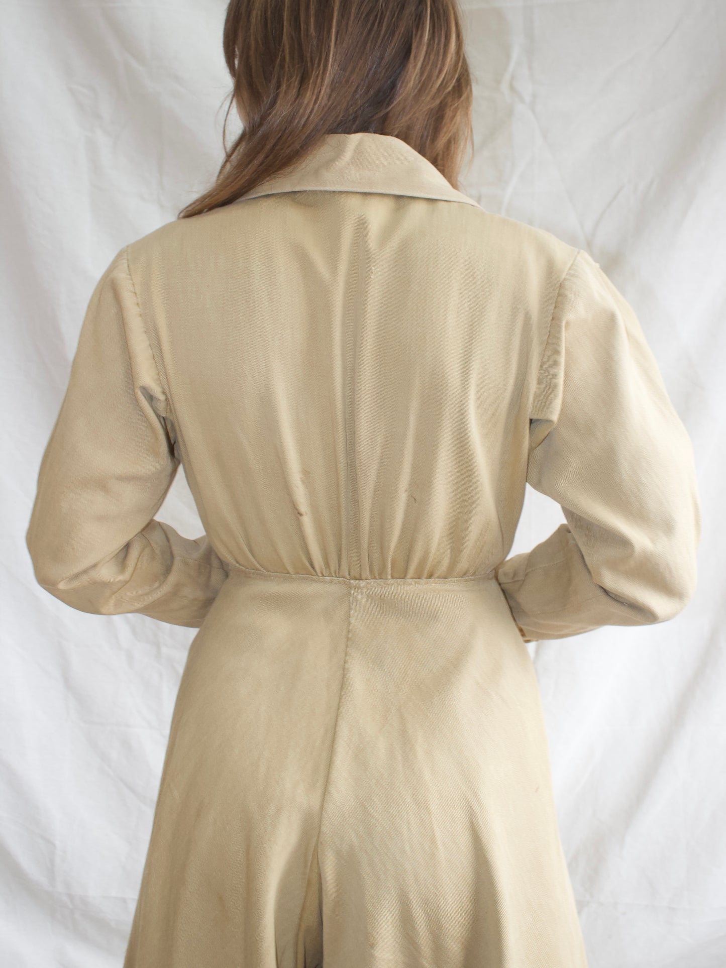 * Flash Sale * RARE 1910s Khaki Womens Riding Habit Divideded Skirt / Sportswear Jumpsuit