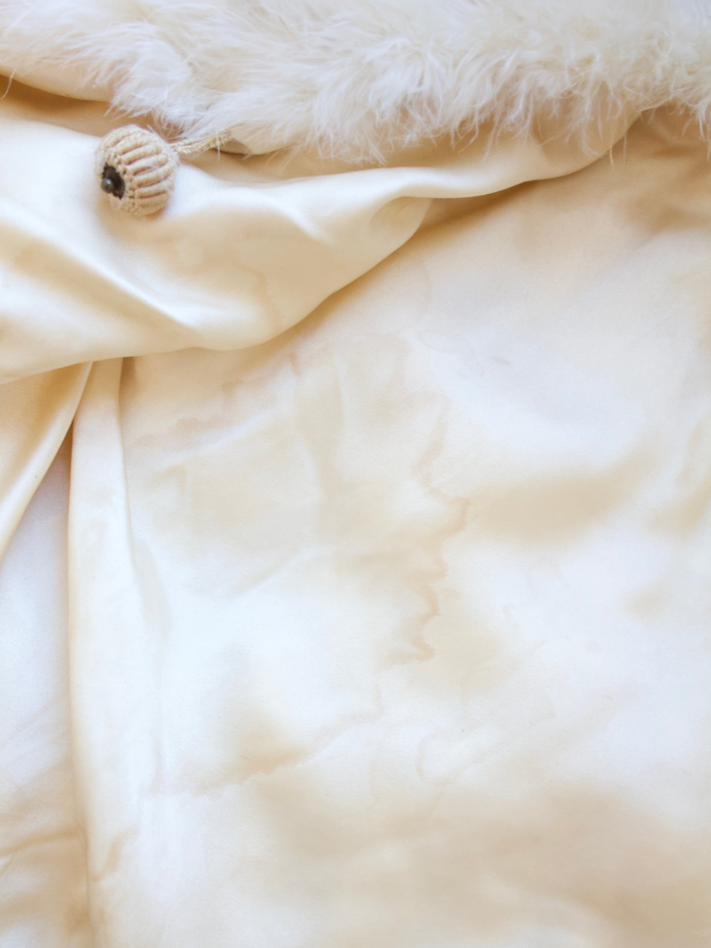 1930s Ivory Marabou Feather Shawl