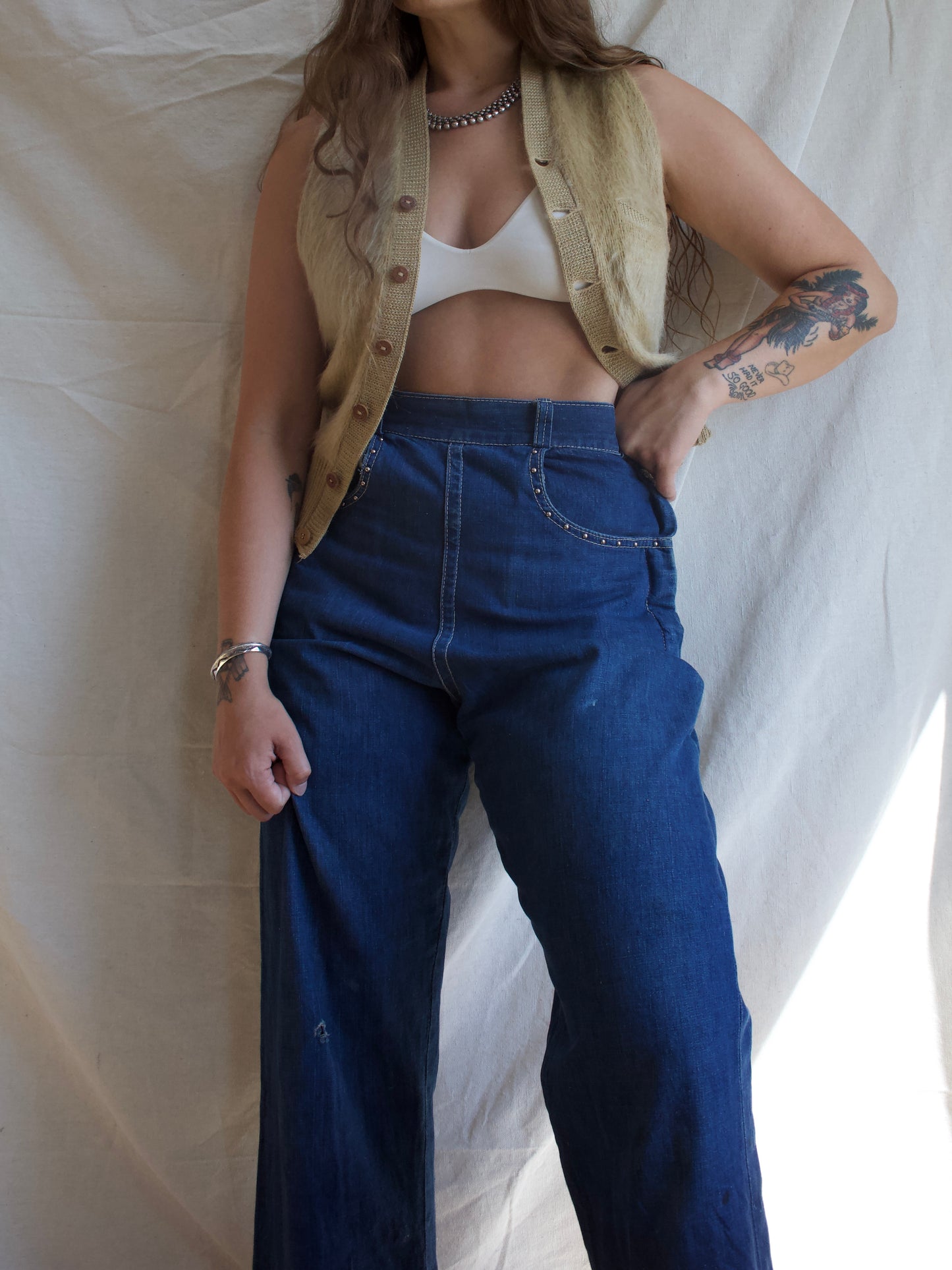 1930s Camel Mohair Button Front Sportswear Vest