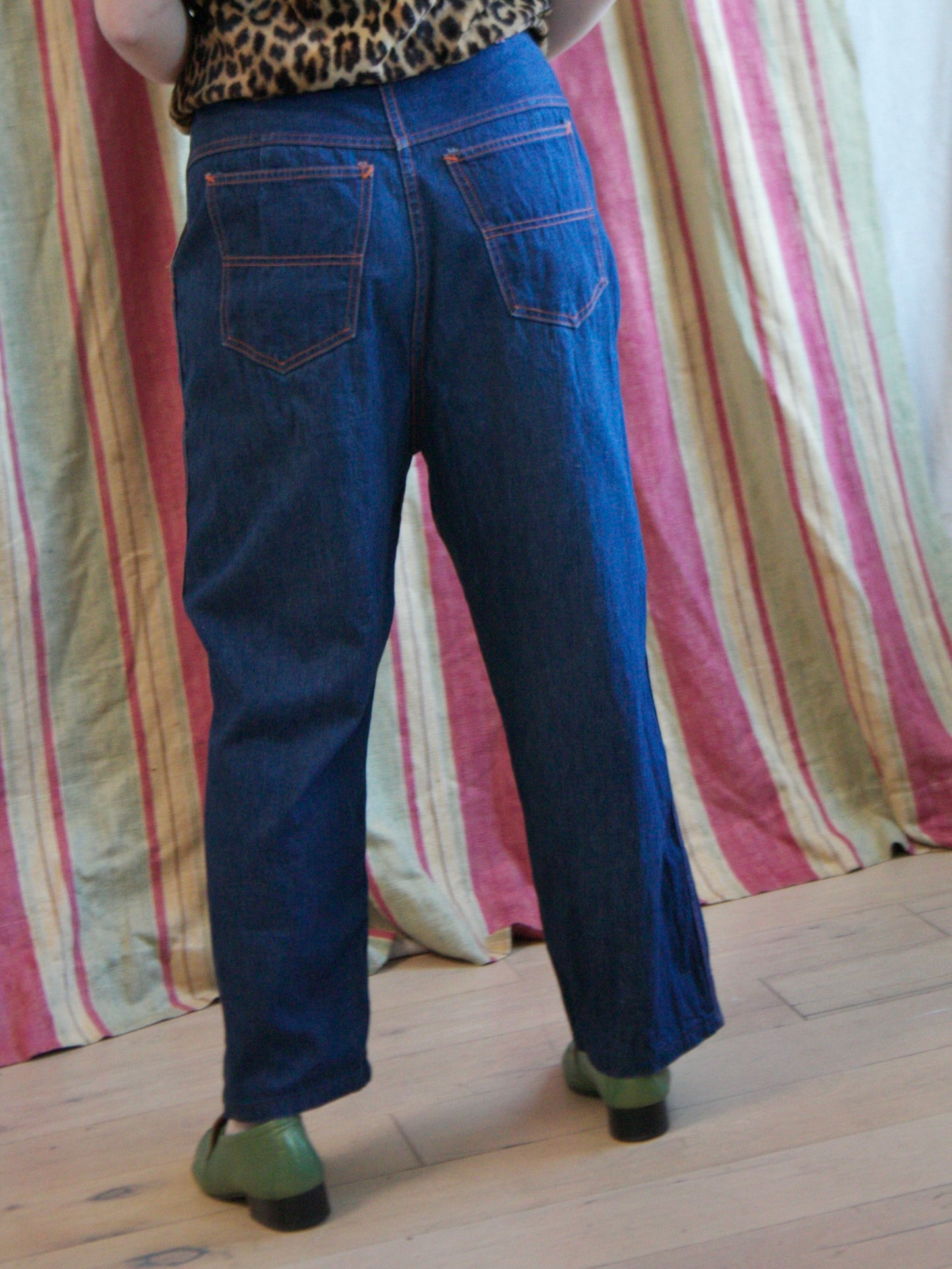 1950s Dark Denim Side Zip Jeans