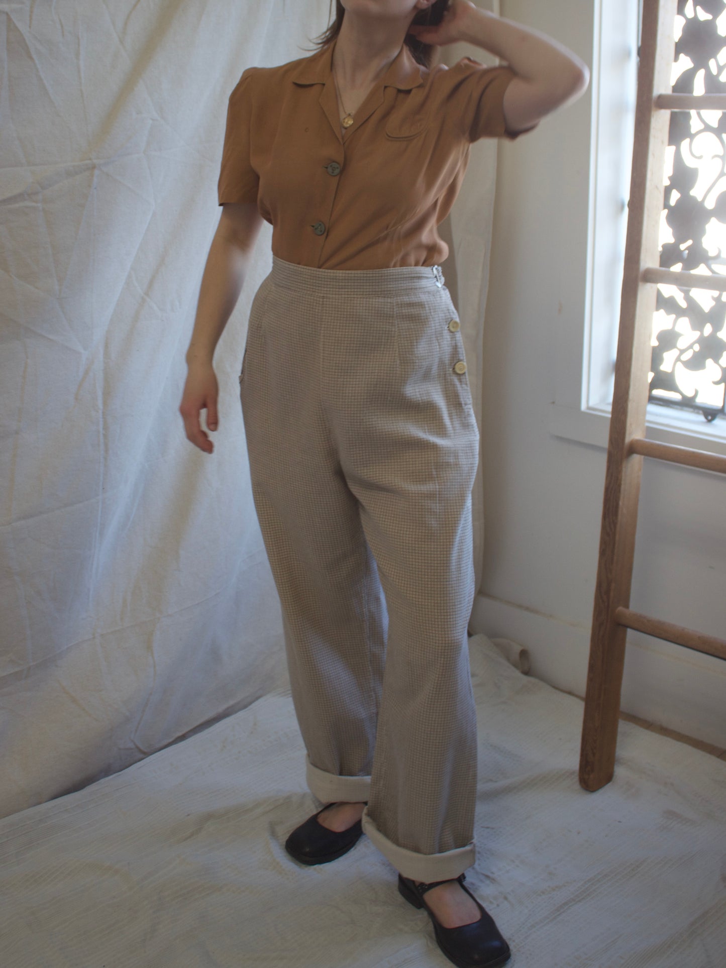 * Flash Sale * Rare 1930s/1940s STIFEL Cotton Side Button/ Buckle Sportswear Pants