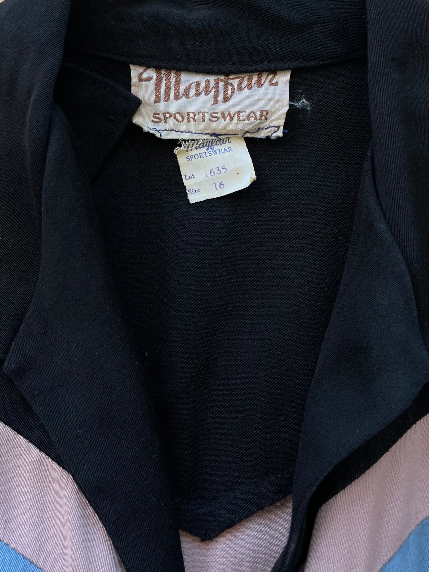 1940s DEADSTOCK Pastel Chevron Stripe Gabardine Sportswear Pant Suit Set