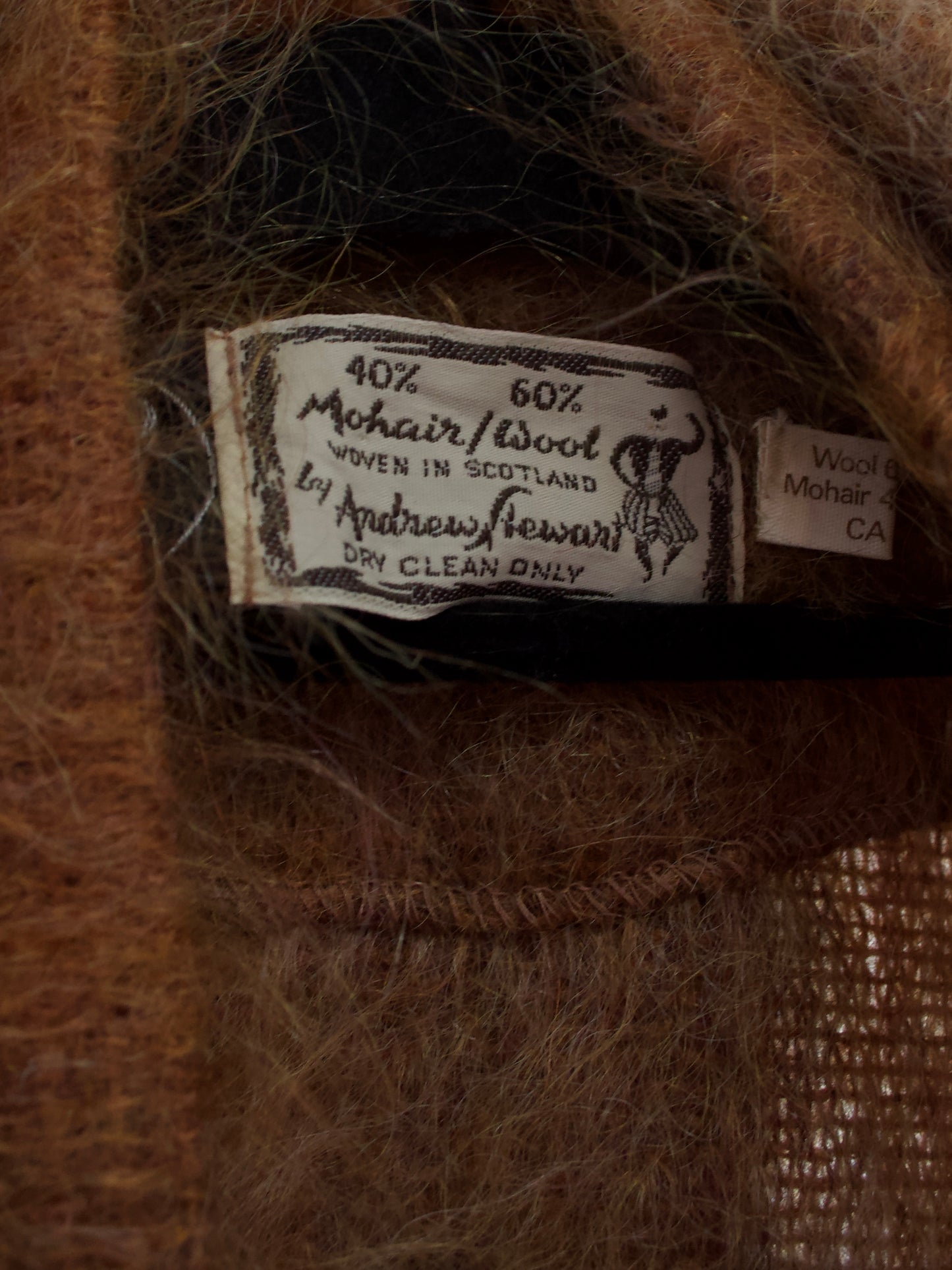 1950s Terracotta Shaggy Mohair Cape