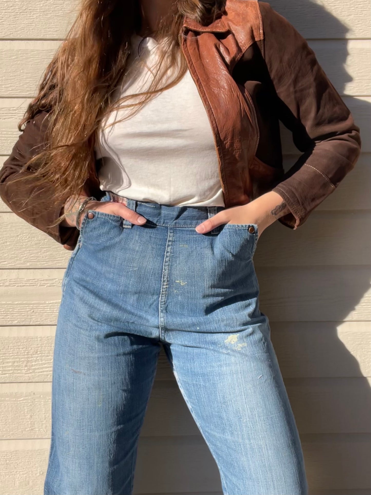 1950s Half Selvedge Western Girl' Side Button/ Zip Denim