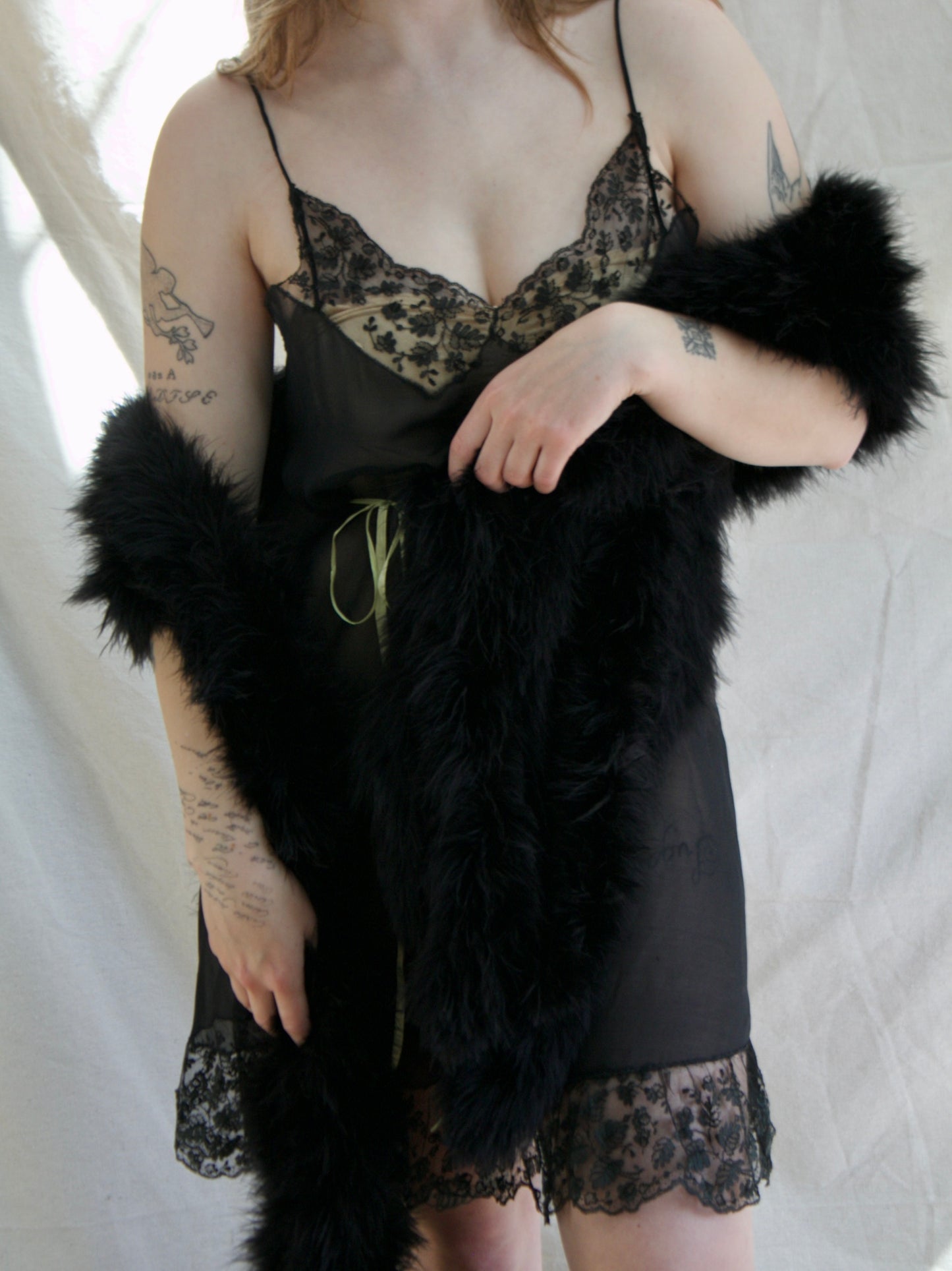 1930s Hollywood Marabou Feather 5-Strand Boa Wrap