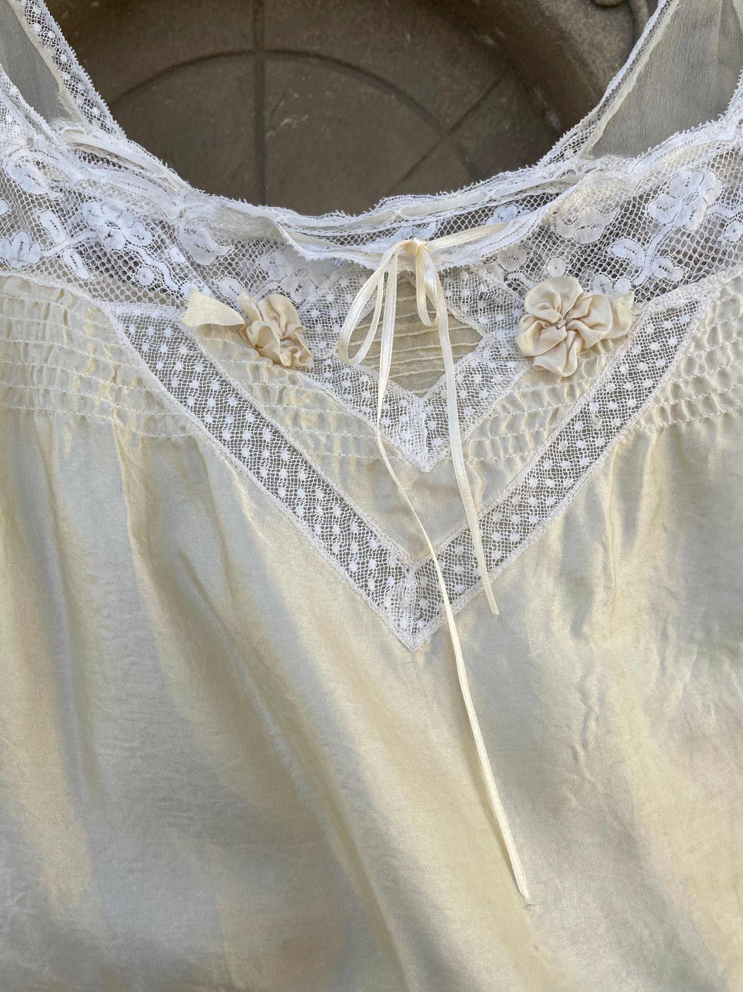 Volup 1920s Silk, Chiffon, And Lace Corset Cover