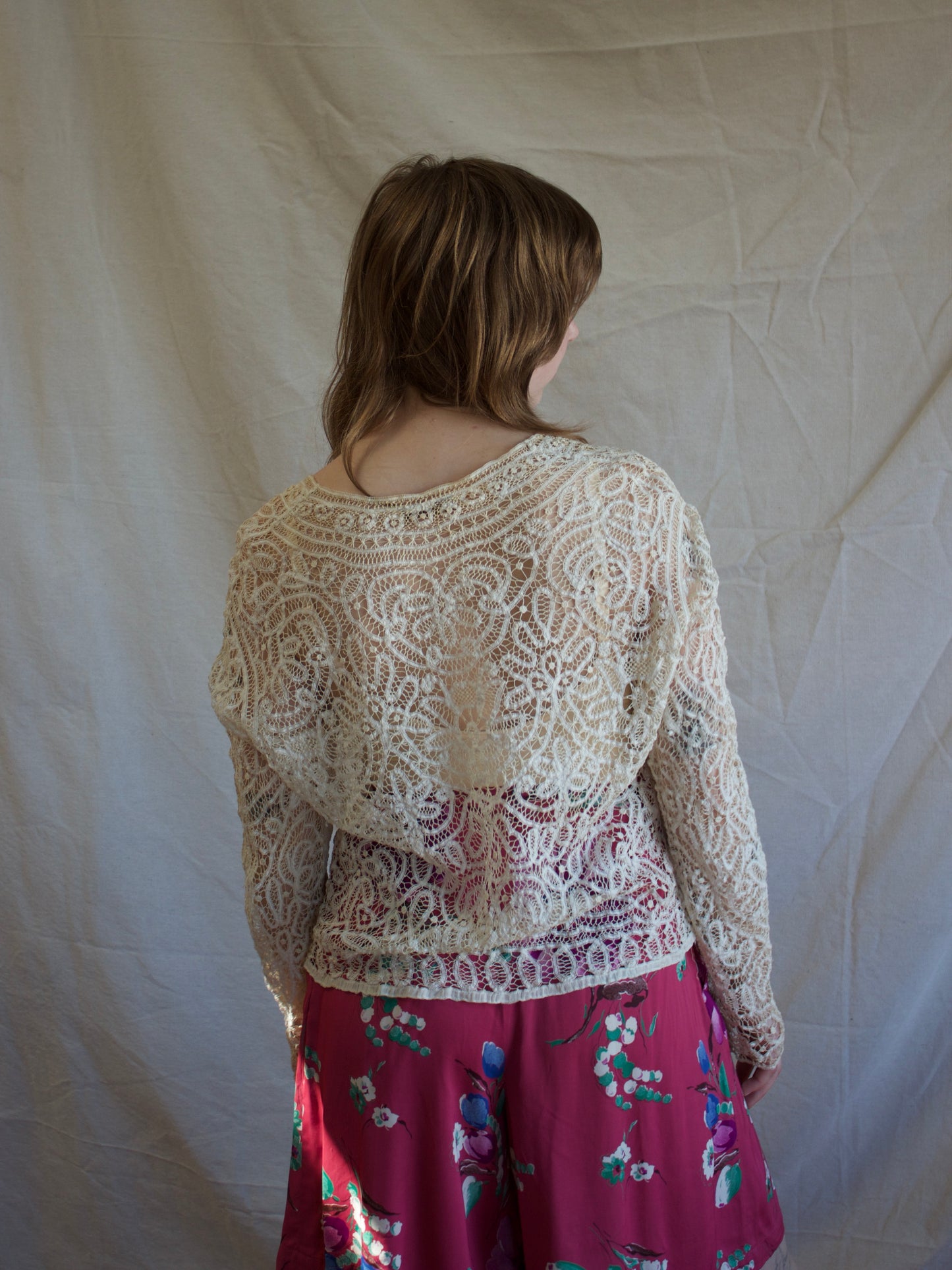 Antique Made in Paris 1920s Tape Lace Pullover Blouse