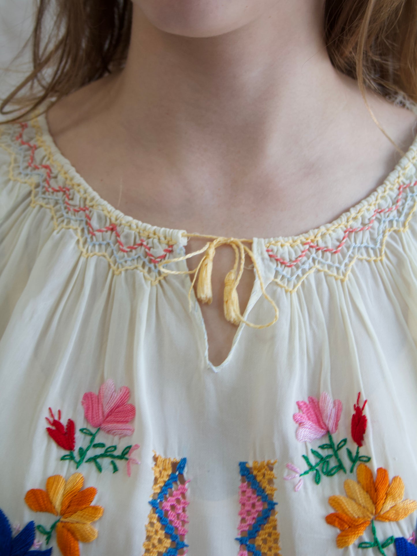 1948 Mexican Embroidered Peasant Blouse