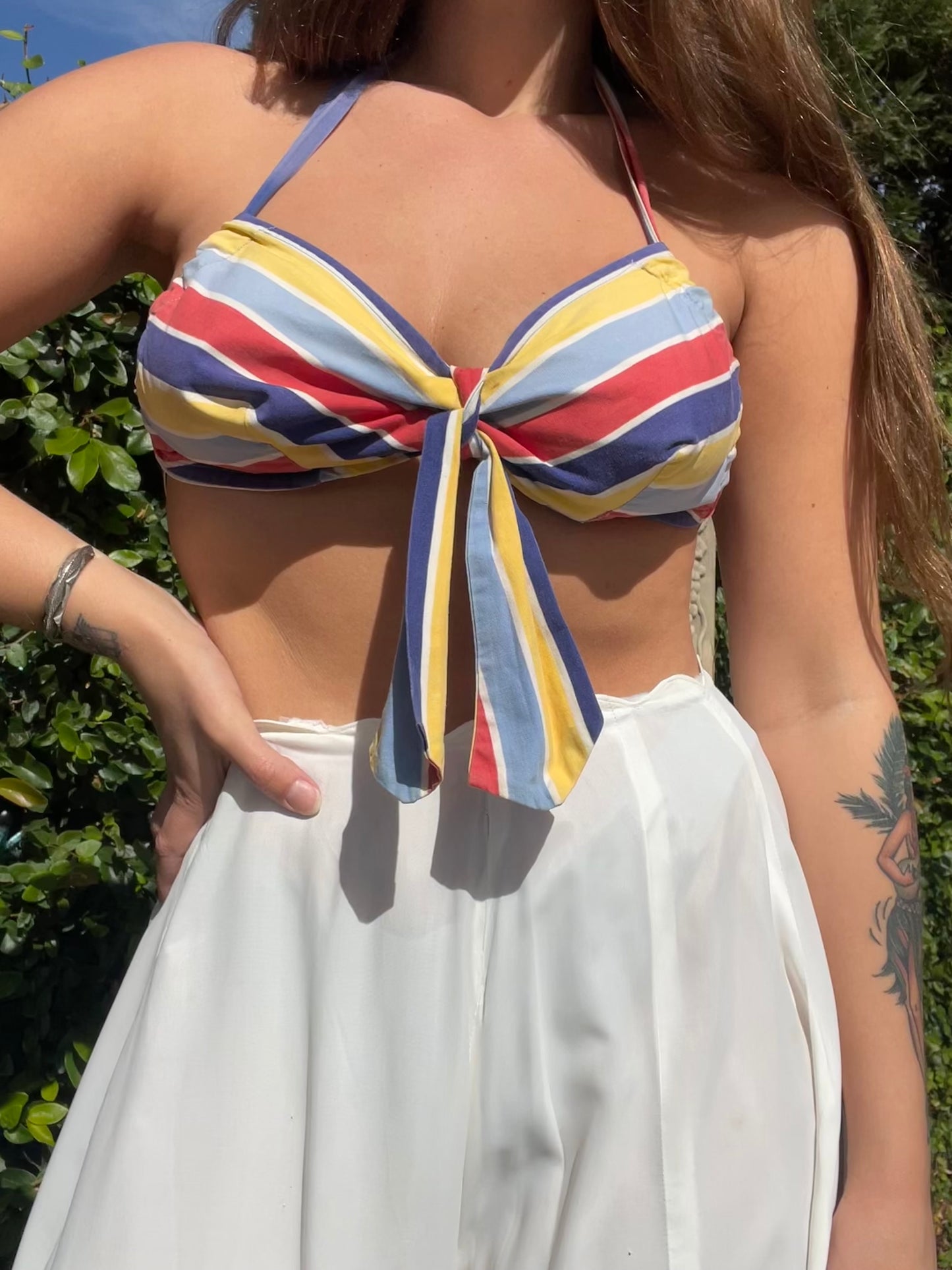 1940s Catalina Striped Cotton Cotton Haler Play Top