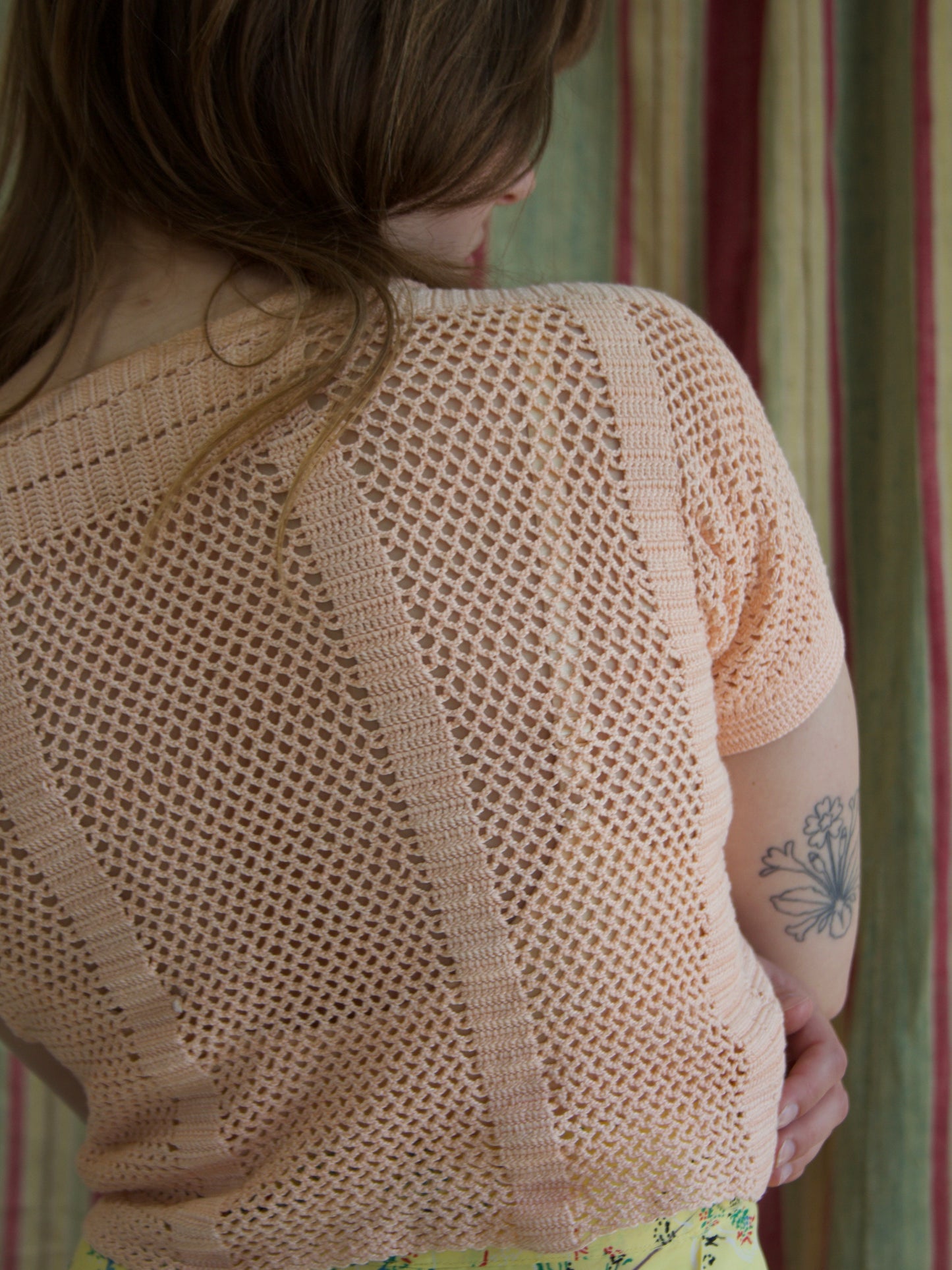 1940s Salmon Knit Button Front Cardigan