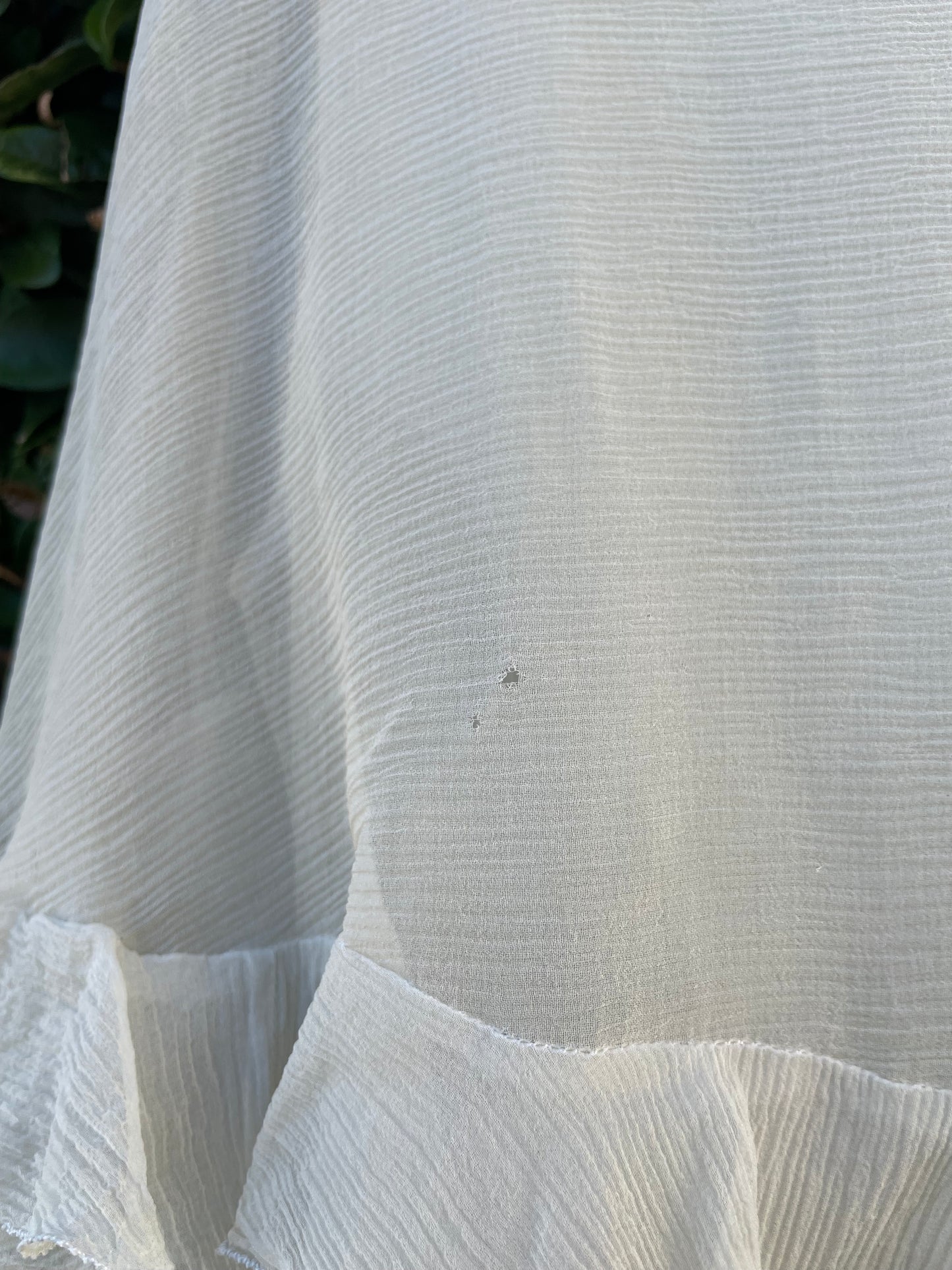 1930s 'Bonwit Teller' Seafoam Crepe Chiffon Capelet Ruffled Peignoir