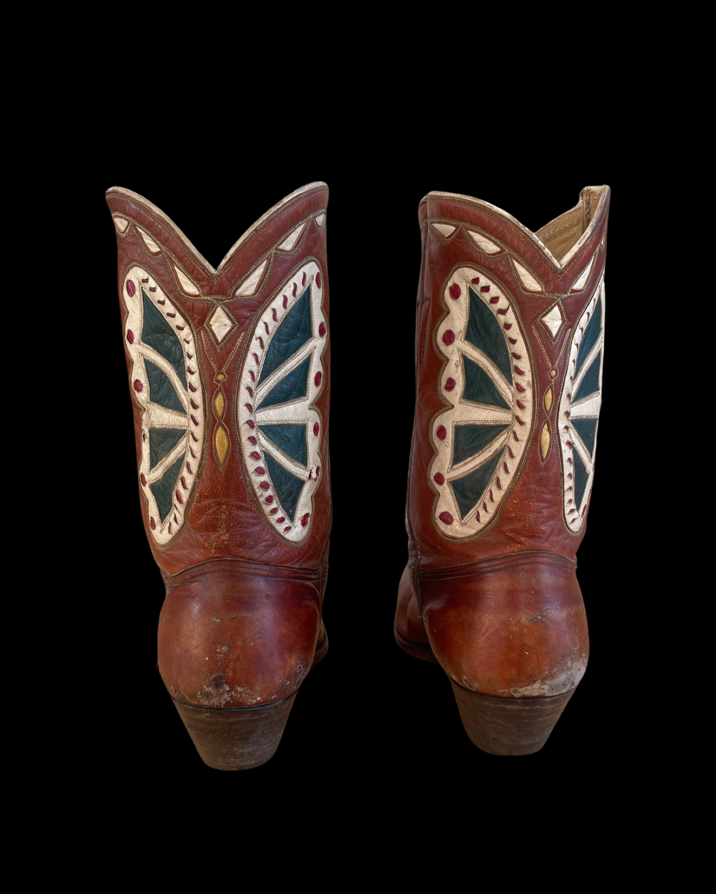 1940s Pull Tab Butterfly Inlay PeeWee Cowboy Boots