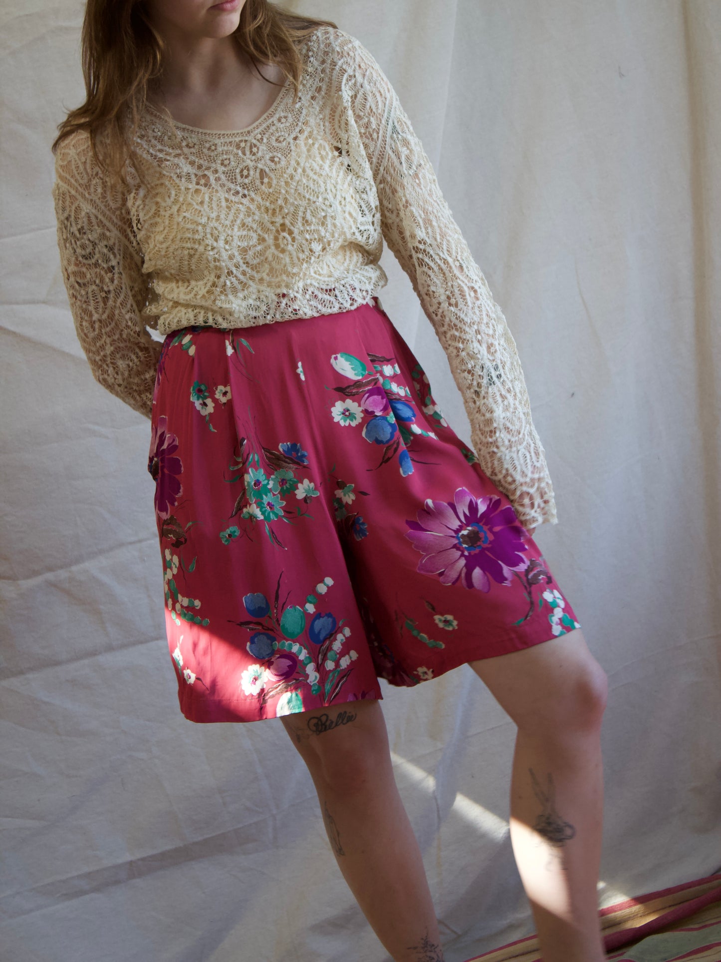 1980s Does 1940s Side Button Ralph Lauren Cold Rayon Shorts