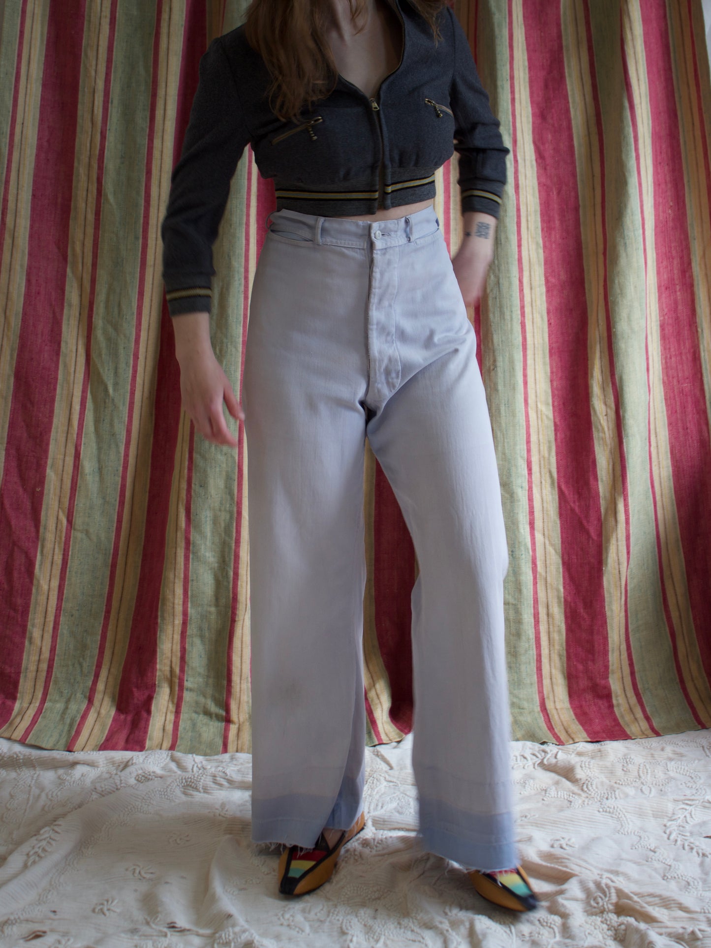 1940s Overdyed/ Faded High Rise Sailor Pants