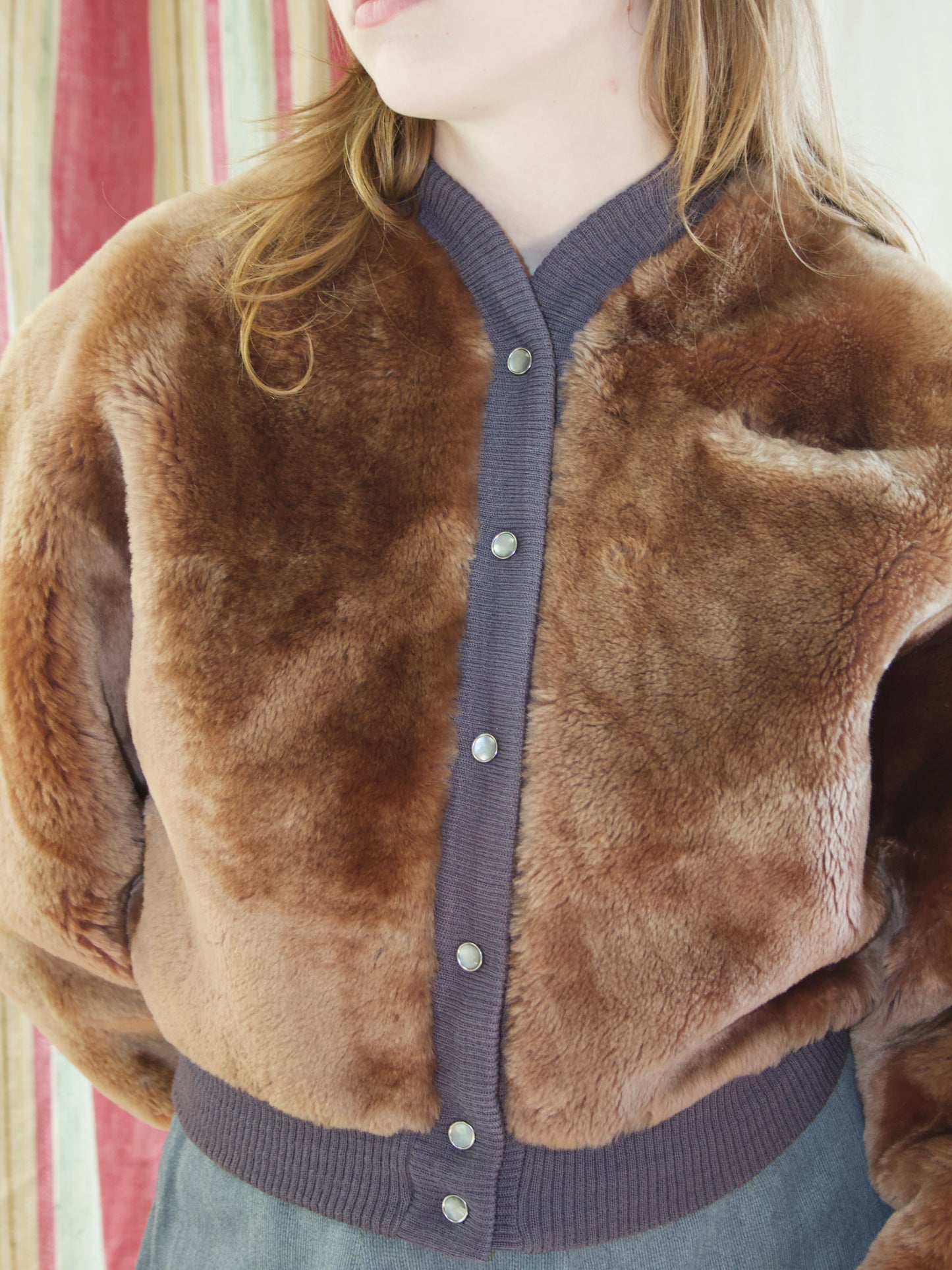 Rare 1940s/1950s "Eilers Furriers" Sheared Fur Cropped Jacket