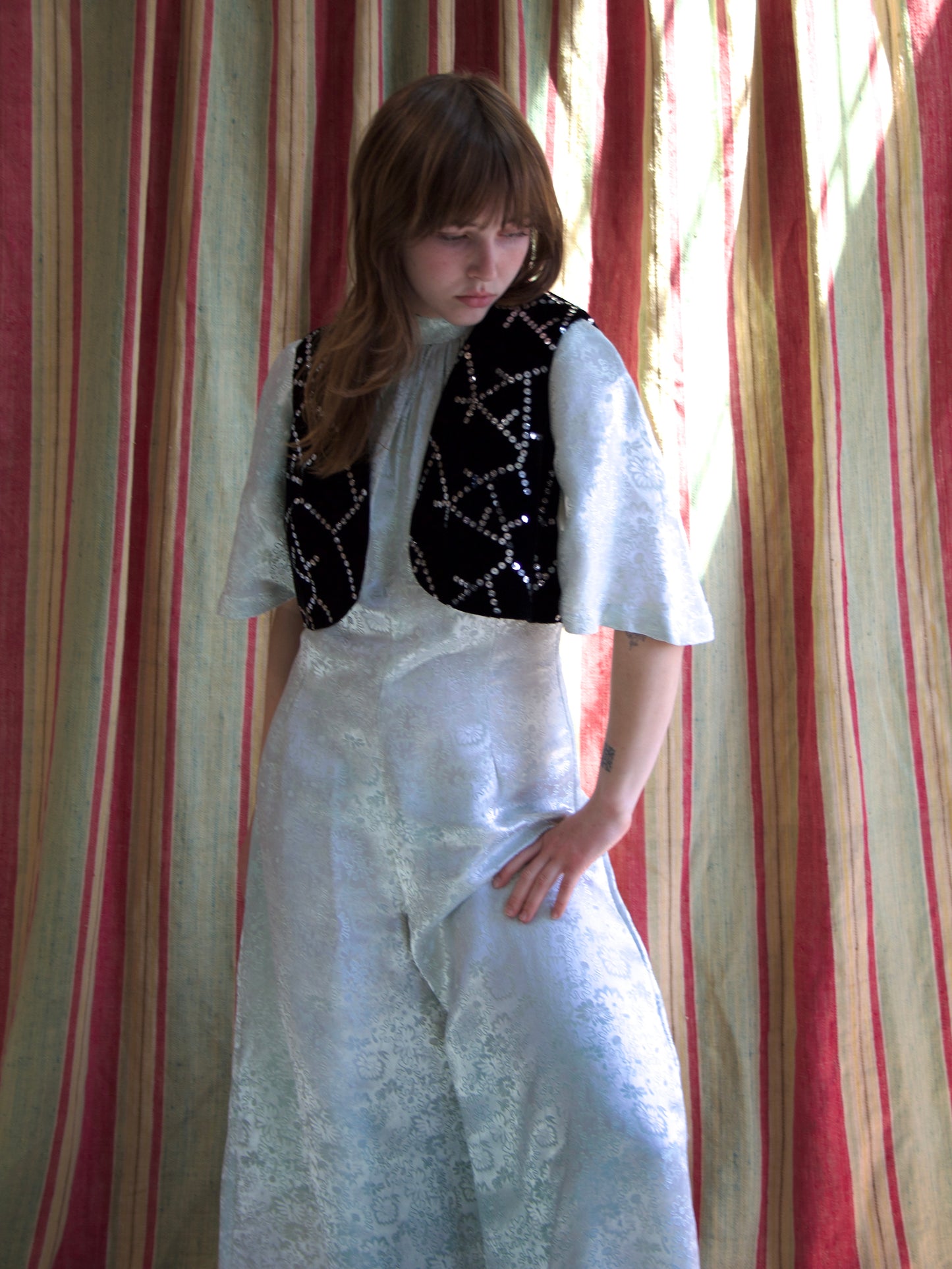 1950s Deadstock Sequin Velveteen Bolero Vest