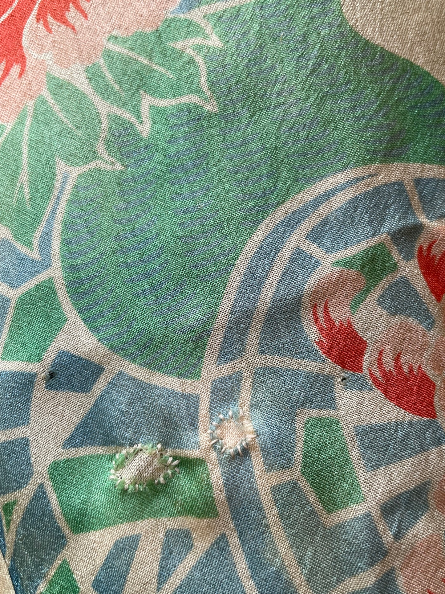 1920s Pongee Silk Japanese Robe Dressing Gown