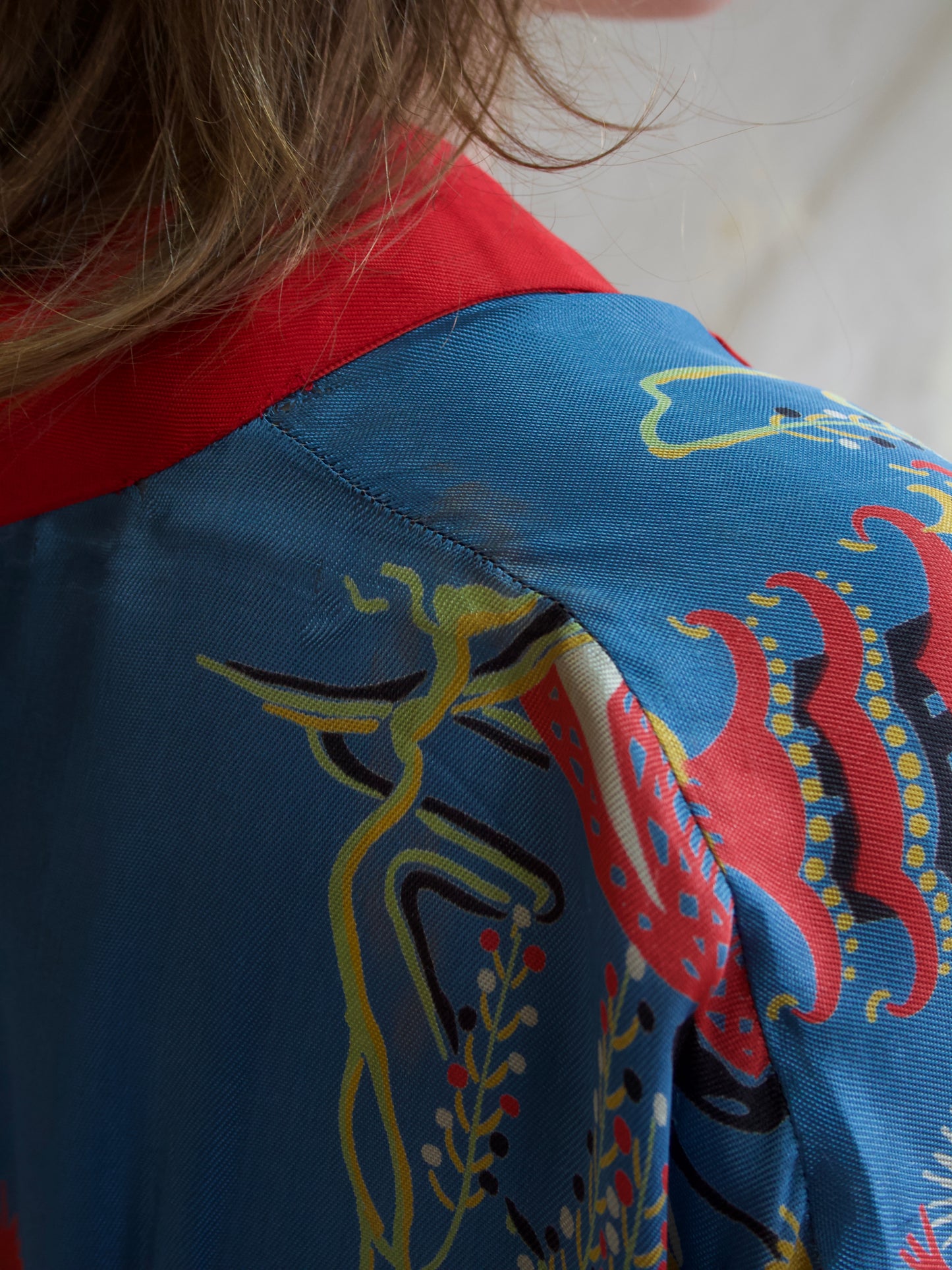 1930s Japanese Floor length Kimono Sleeve Bow-back Dressing Gown