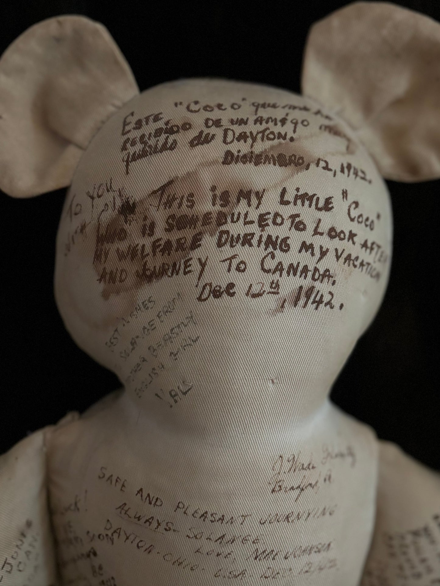 1943 Dated Signature/ Autograph Bear