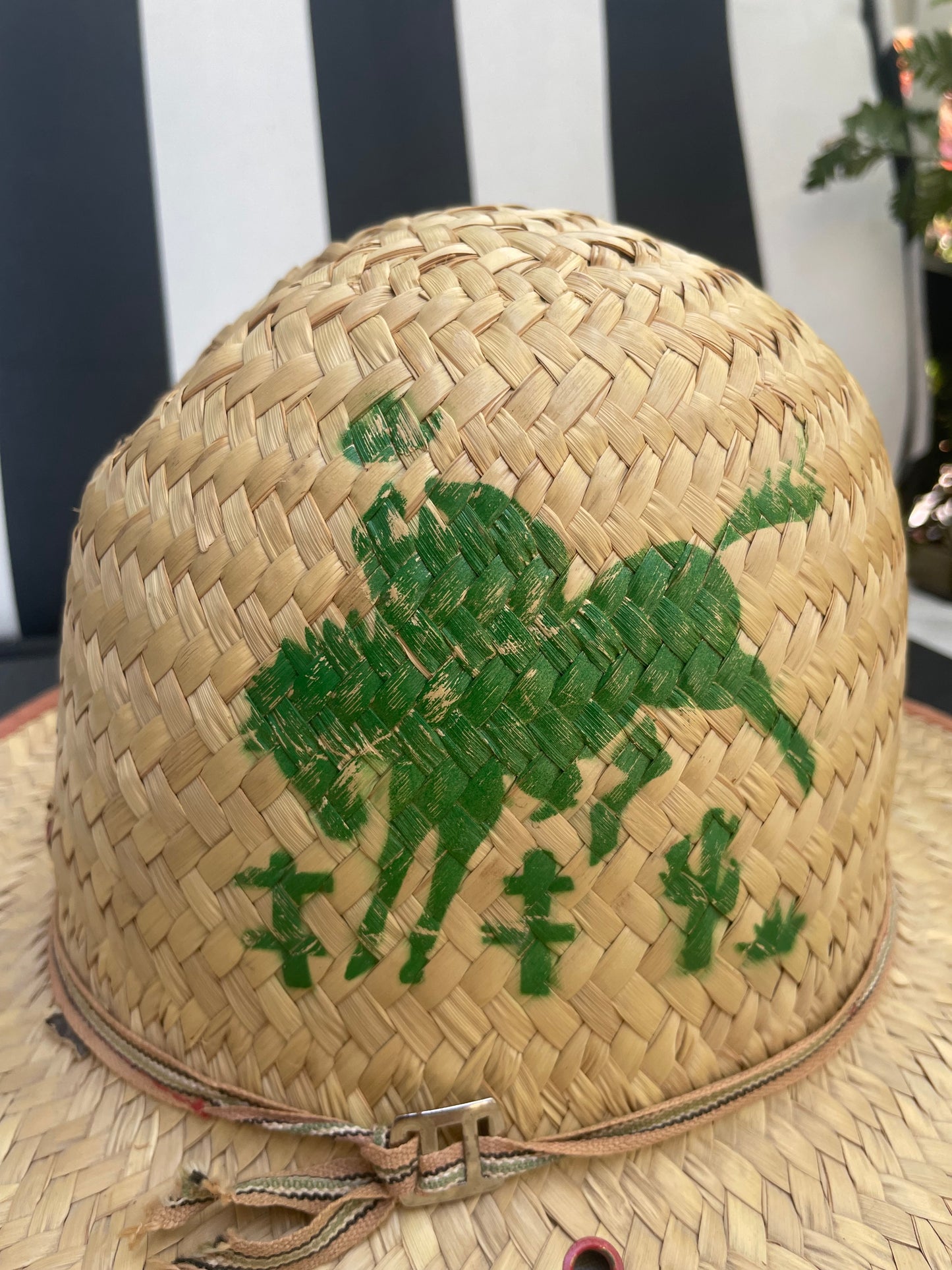 1940s Cowboy Stencil Straw Western Hat