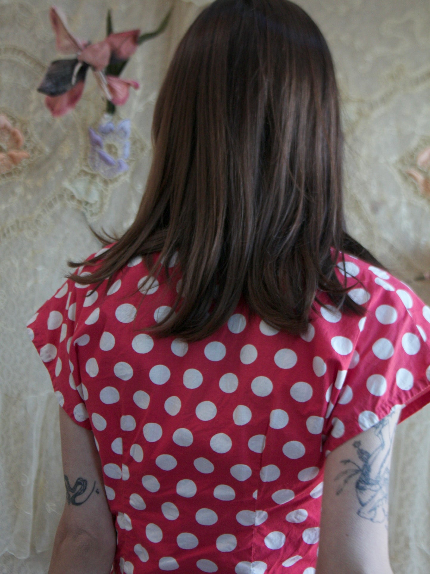 1950s Two PC Polka Dot Cotton Dress Set