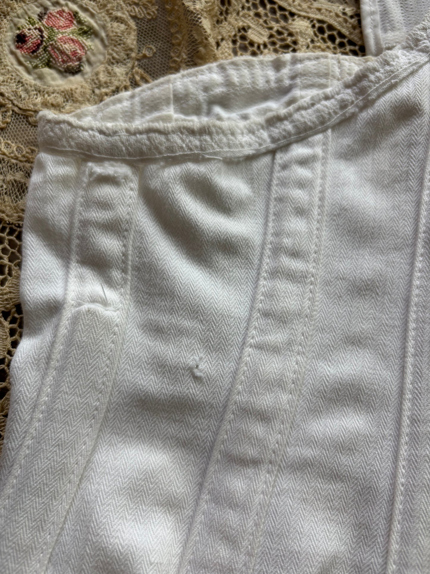 Antique Turn Of The Century Cotton Twill "Health" Corset Waist