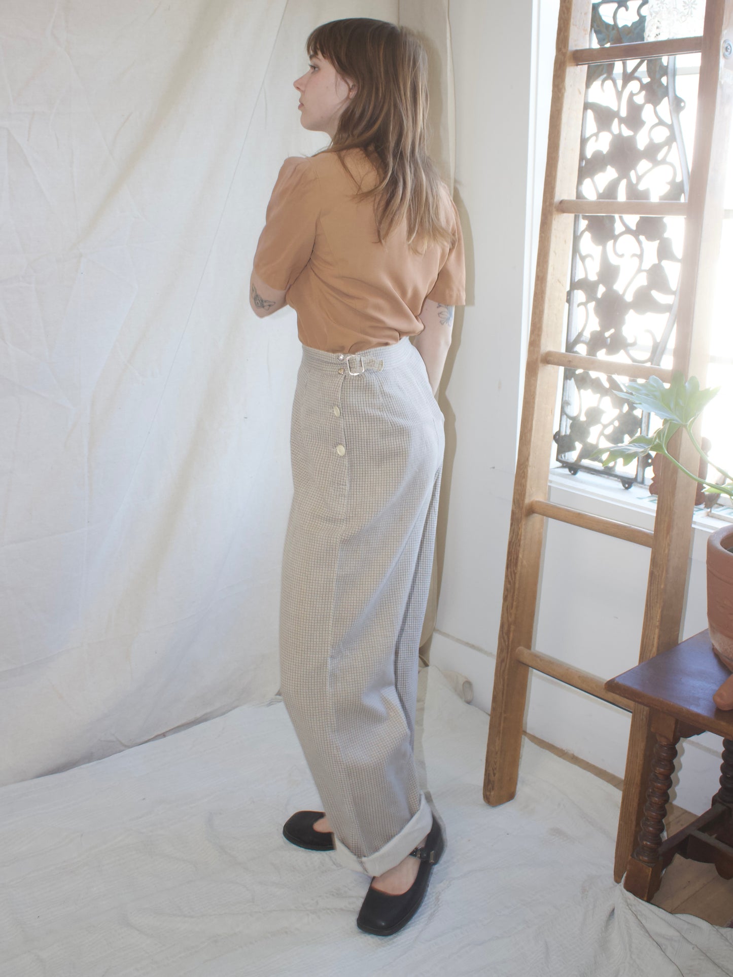 * Flash Sale * Rare 1930s/1940s STIFEL Cotton Side Button/ Buckle Sportswear Pants